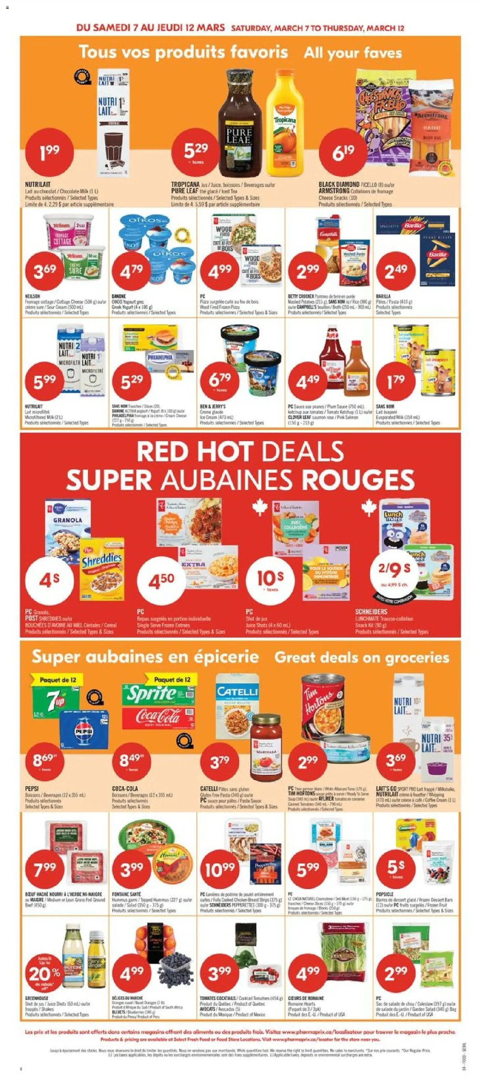 Pharmaprix flyer valid from 06.03.2026 | Page: 4 | Products: Tea, Sour cream, Milk, Juice