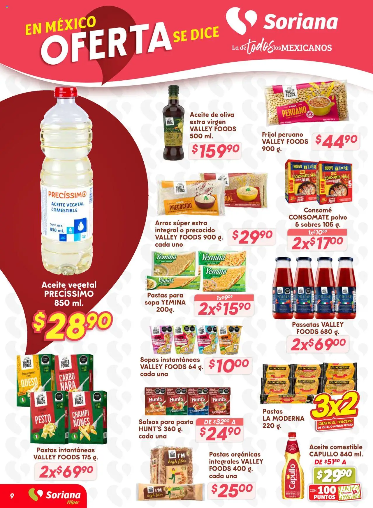 Nuevas ofertas de Soriana válidas en toda la República Mexicana desde el 16.10.2025. ¡Encuentra las mejores ofertas en Soriana - Preciazazaso Híper: Ags, Col, Gto, Jal, Mich! | Página: 9 | Productos: Sopa, Queso, Aceite, Arroz