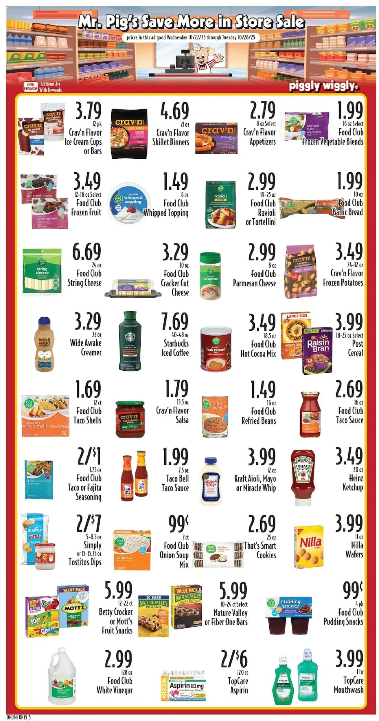Piggly Wiggly Weekly Ad - valid from 22.10.2025 | Page: 7 | Products: Chocolate, Cookies, Ice cream, Onion