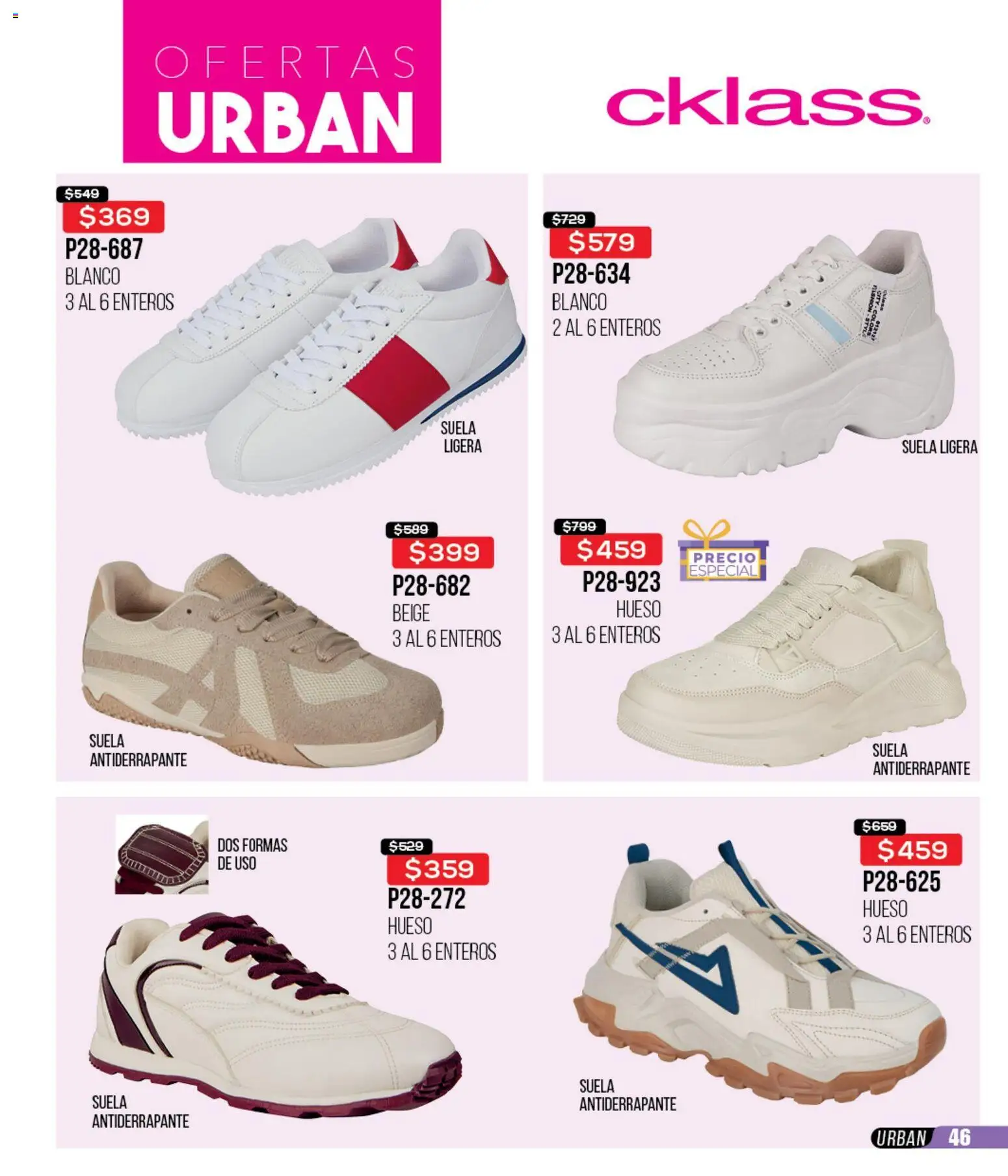 Nuevas ofertas de Cklass válidas en toda la República Mexicana desde el 12.01.2026. ¡Encuentra las mejores ofertas en Cklass catálogo Mega Ofertas Calzado! | Página: 47 | Productos: Col