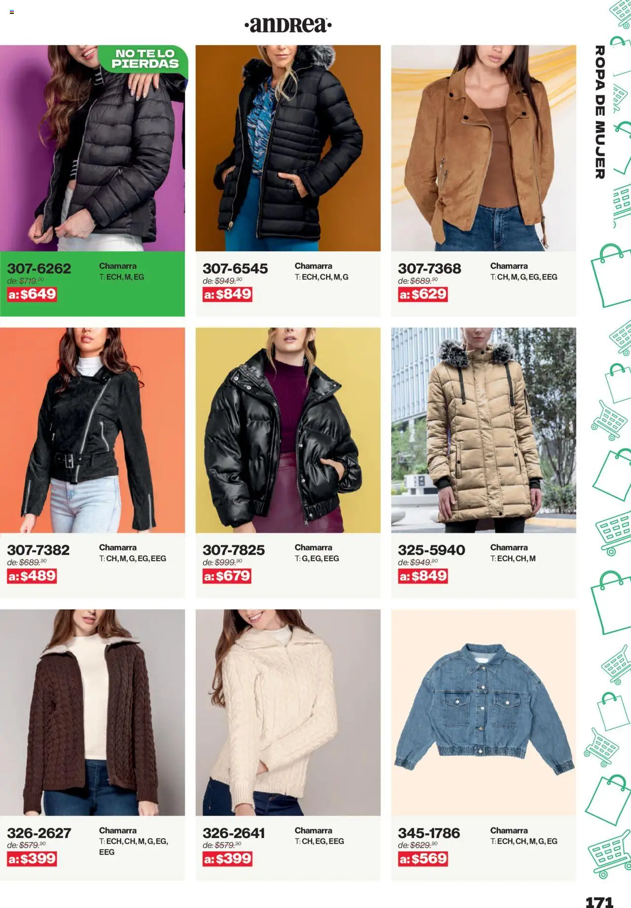 Nuevas ofertas de Andrea válidas en toda la República Mexicana desde el 10.08.2025. ¡Encuentra las mejores ofertas en Andrea - Catálogo Outlet! | Página: 171 | Productos: Chamarra, Ropa