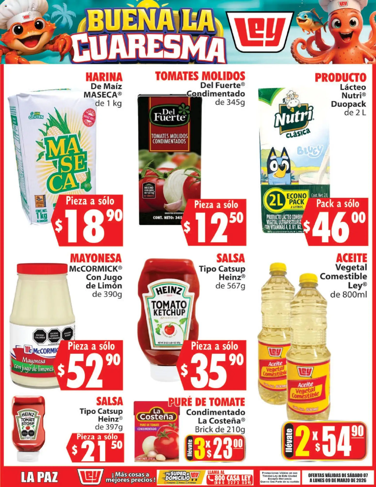 Nuevas ofertas de Casa Ley válidas en toda la República Mexicana desde el 07.03.2026. ¡Encuentra las mejores ofertas en Casa Ley folleto Buena la Cuaresma! | Página: 1 | Productos: Mayonesa, Tomate, Vitaminas, Tomates