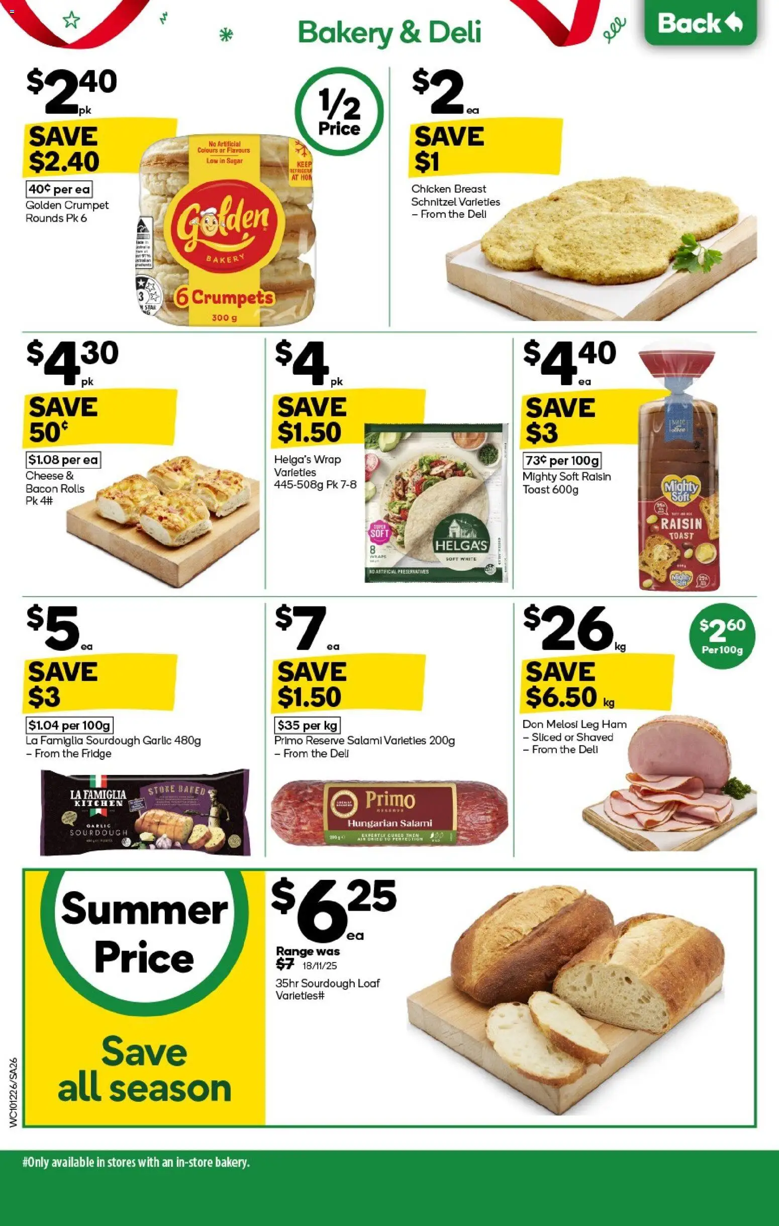 Woolworths catalogue - valid from 10.12.2025 | Page: 26 | Products: Bacon, Crumpets, Salami, Fridge