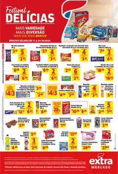 Extra - Ofertas de Mercado Delicias - Pré-Visualização do folheto da loja Extra, válido de 11.10.2025 | Página: 1 | Produtos: Amendoim, Nescau, Suco, Sorvete