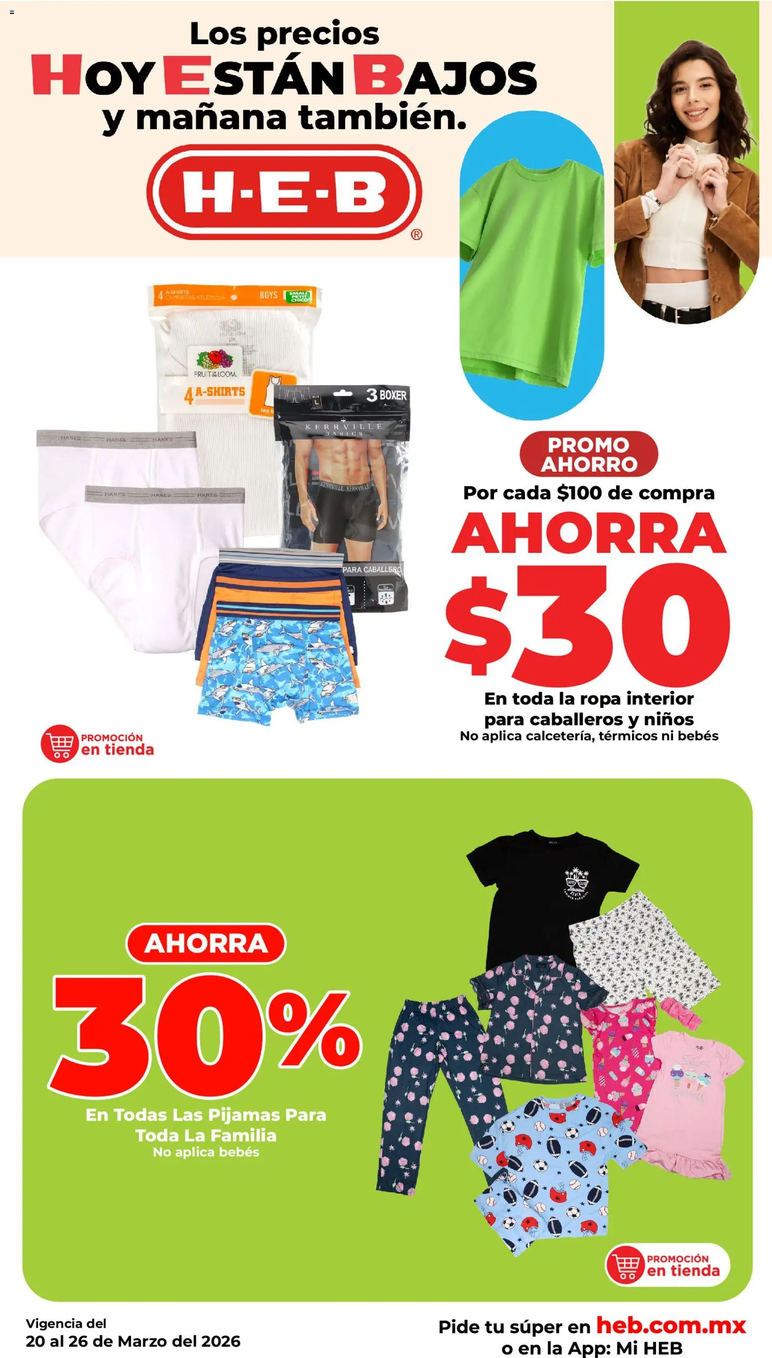 Nuevas ofertas de H-E-B válidas en toda la República Mexicana desde el 20.03.2026. ¡Encuentra las mejores ofertas en H-E-B folleto! | Página: 16 | Productos: Ropa, Ropa interior