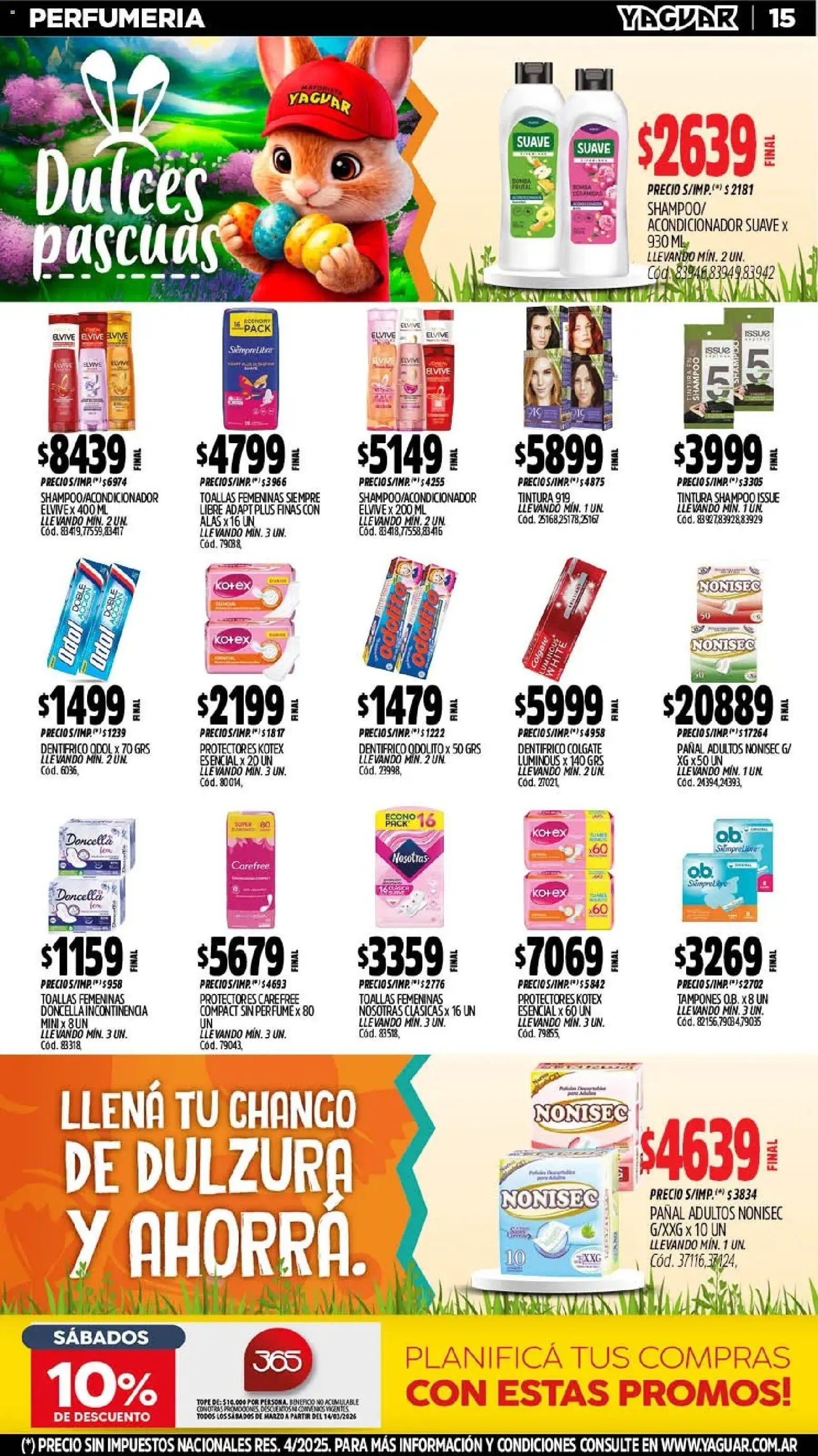 Yaguar - Oferta Semanal San Juan │ válido desde el 23.03.2026 | Página: 15 | Productos: Tampones, Perfume, Tintura, Acondicionador