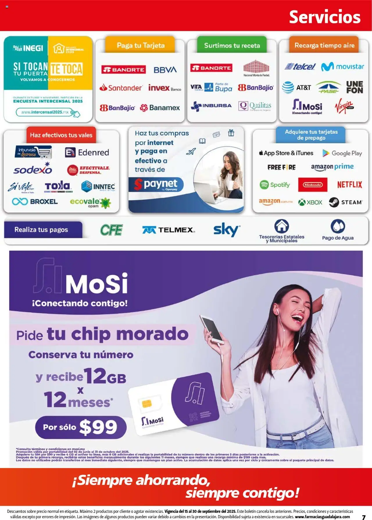 Nuevas ofertas de Farmacia Guadalajara válidas en toda la República Mexicana desde el 15.09.2025. ¡Encuentra las mejores ofertas en Farmacia Guadalajara - Catálogo! | Página: 7 | Productos: Agua, Té, Sobre, Xbox