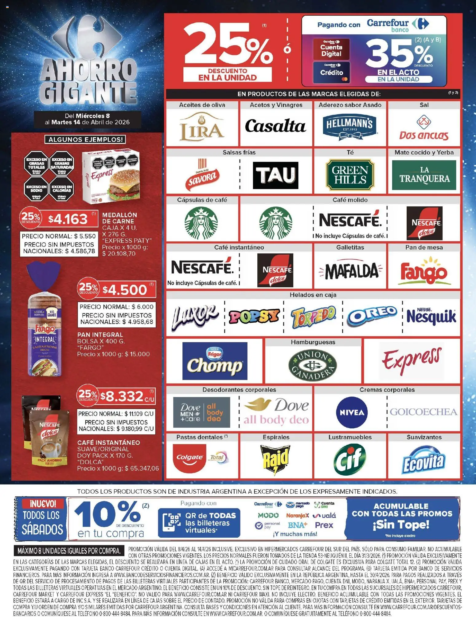 Carrefour ofertas │ válido desde el 08.04.2026 | Página: 9 | Productos: Teléfono, Body, Café, Mate cocido