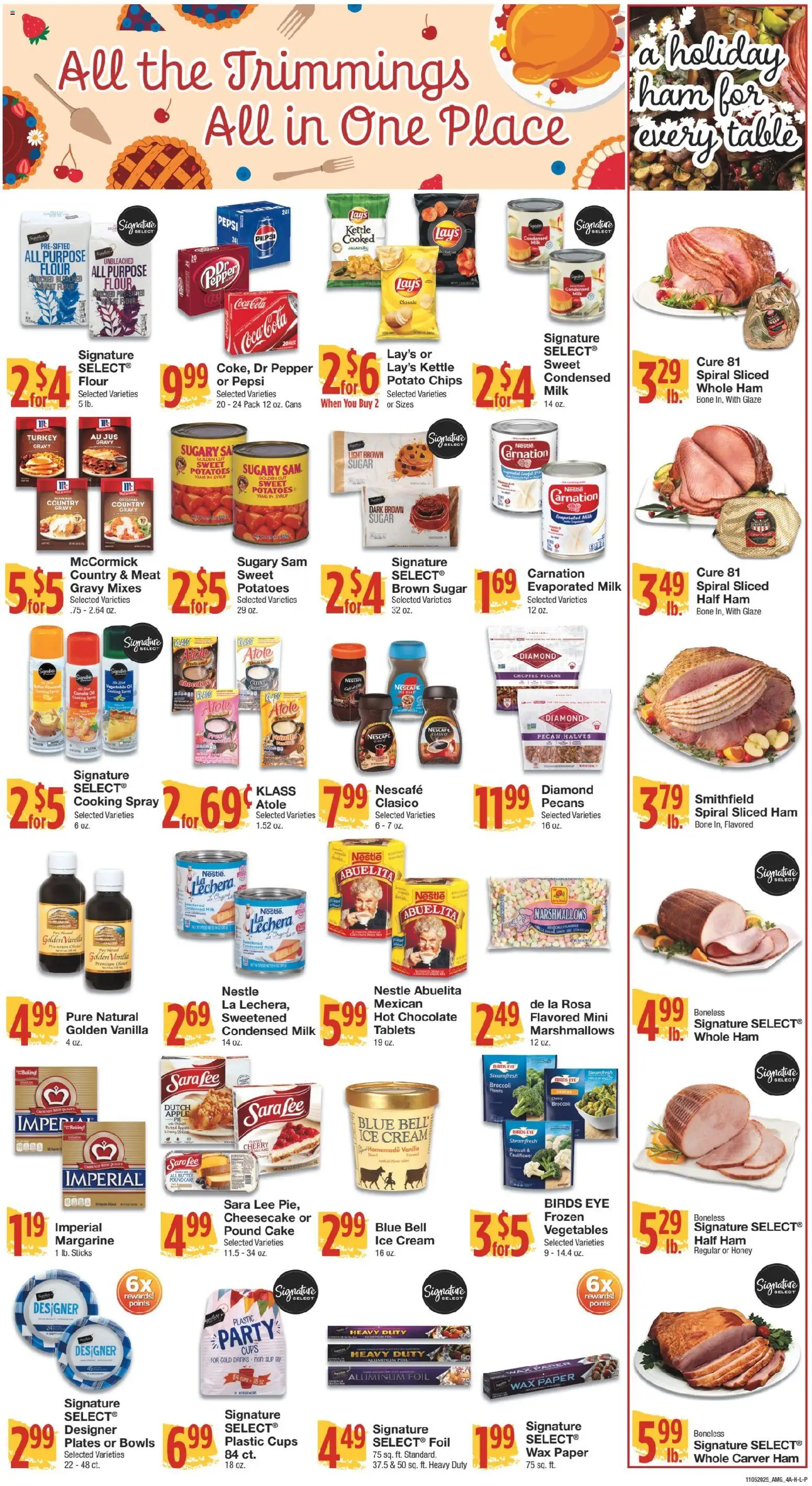 United Supermarkets Ad - valid from 04.11.2025 | Page: 4 | Products: Table, Vegetables, Pepper, Cheesecake