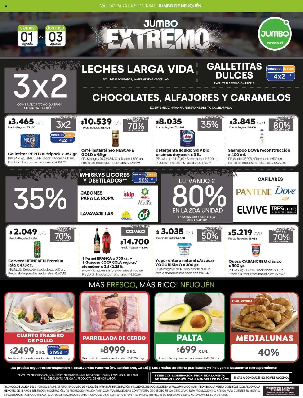 Jumbo ofertas - Neuquén │ válido desde el 31.07.2025 | Página: 1 | Productos: Shampoo, Ropa, Yogur, Cerdo