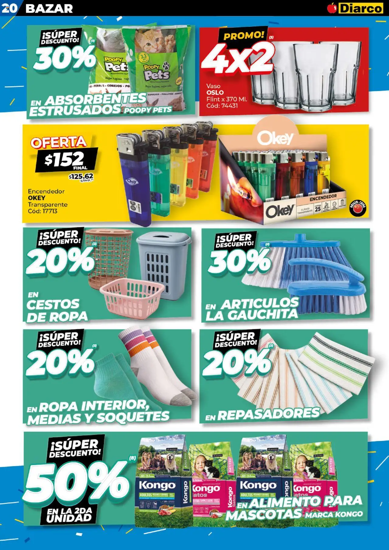 Diarco - Ofertas Interior │ válido desde el 08.09.2025 | Página: 20 | Productos: Encendedor, Ropa, Leche, Medias