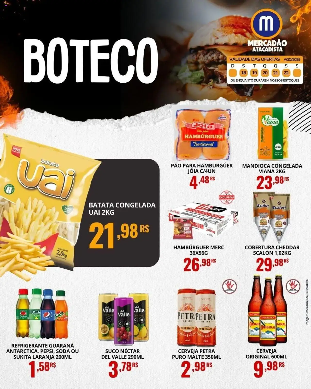 Mercadão Atacadista Folheto - válido de 18.08.2025 | Página: 4 | Produtos: Guaraná, Suco, Cerveja, Batata
