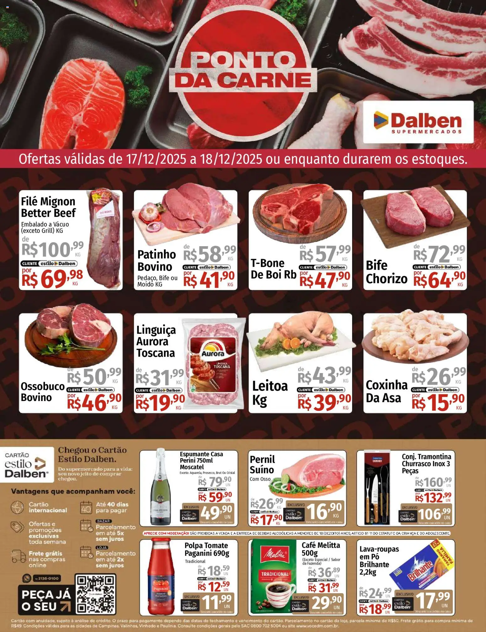 Supermercado Dalben Folheto - válido de 17.12.2025 | Página: 1 | Produtos: Grill, Pó, Carne, Cabo