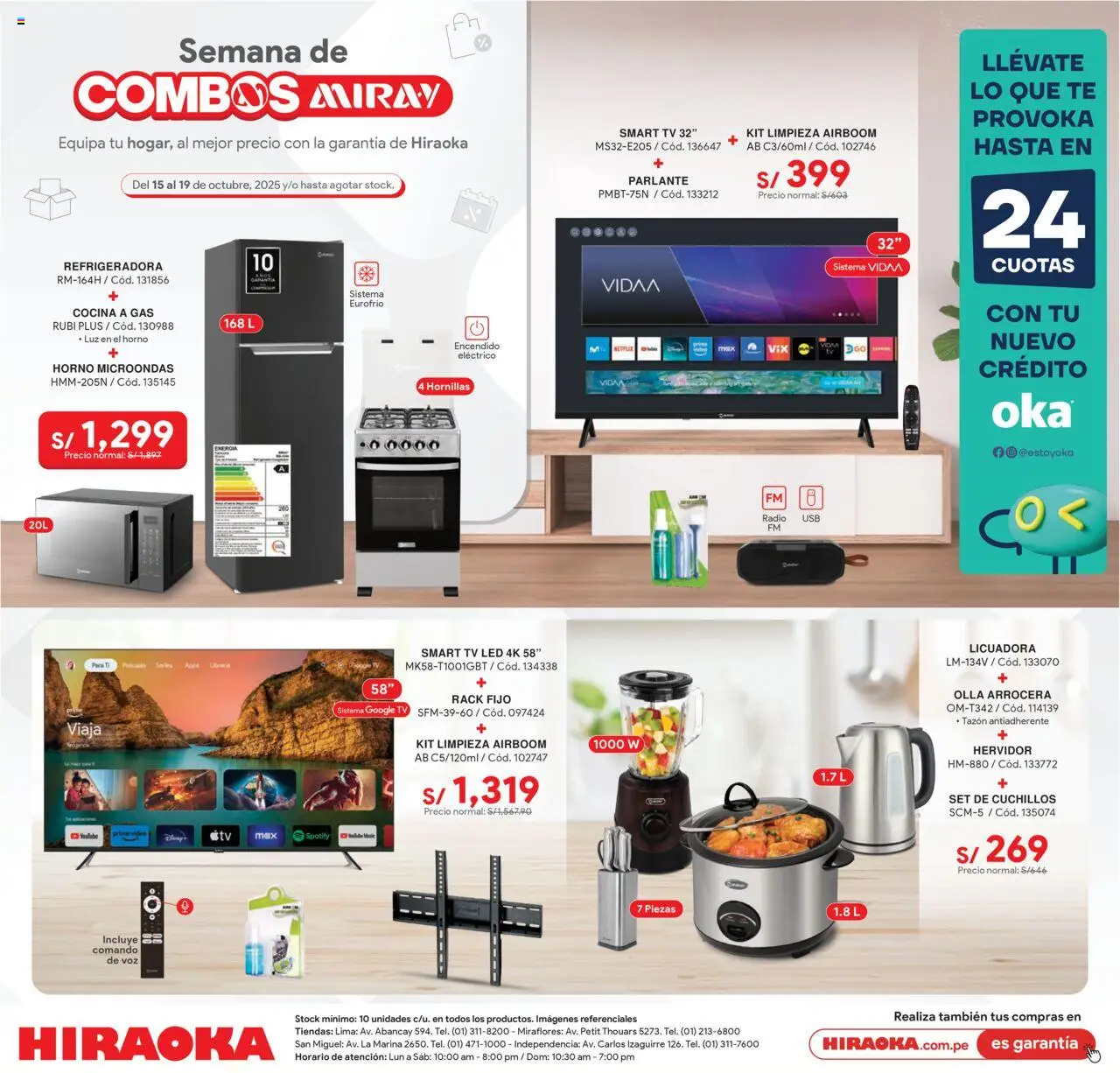 Catálogo Hiraoka válido desde 15.10.2025 | Página: 1 | Productos: Video, Horno, Horno microondas, Licuadora