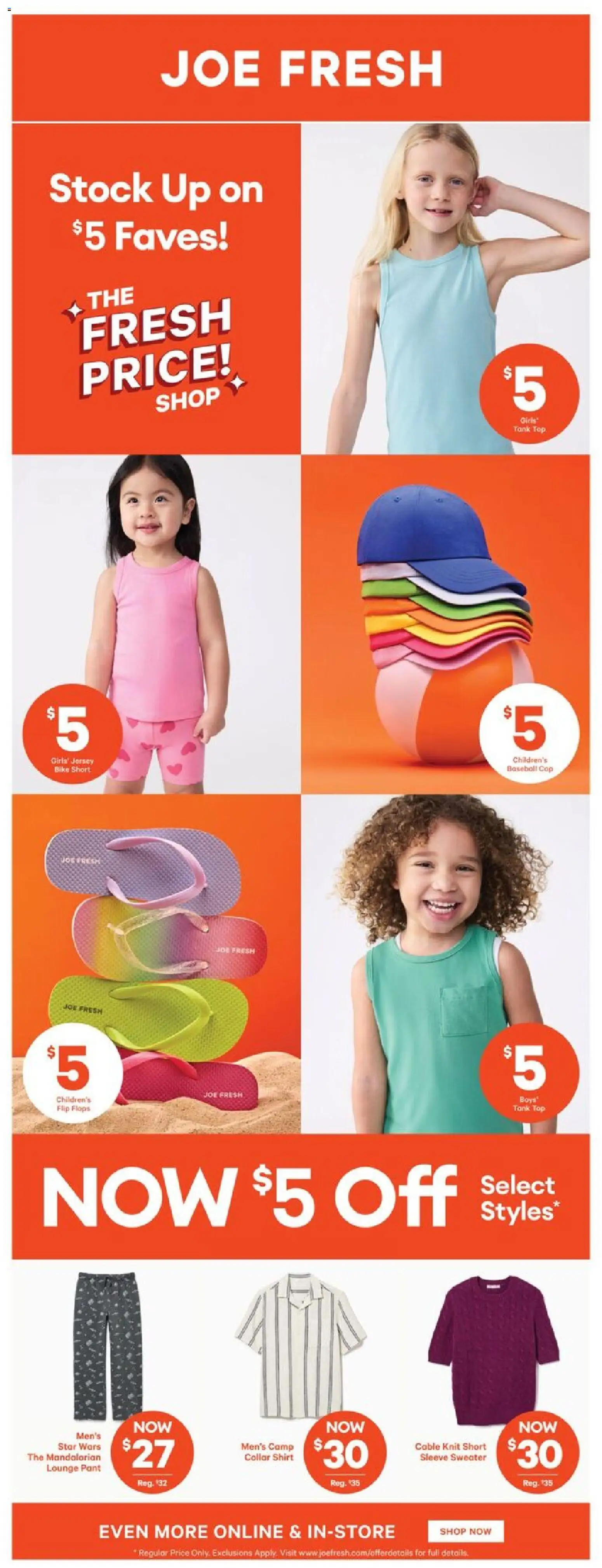 Real Canadian Superstore flyer valid from 23.04.2026 | Page: 38 | Products: Flip flops, Cap, Cable, Shirt