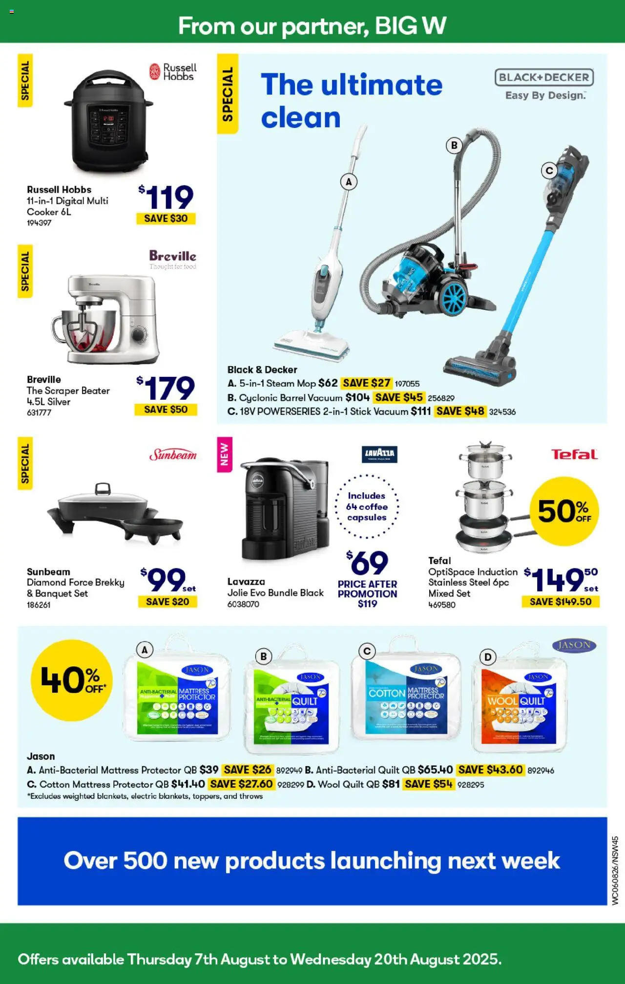 Woolworths catalogue - valid from 06.08.2025 | Page: 45 | Products: Mop, Coffee, Beater, Mattress