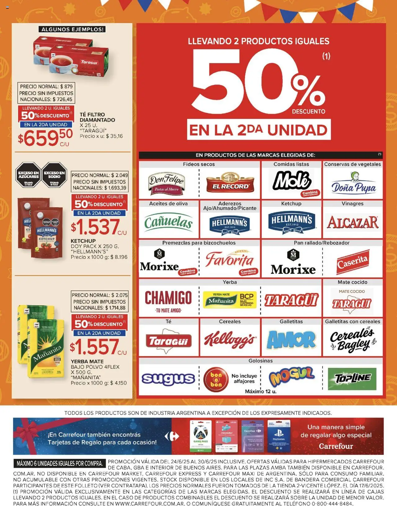 Carrefour ofertas │ válido desde el 24.06.2025 | Página: 10 | Productos: Teléfono, Galletitas, Oliva, Golosinas