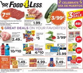 Preview of Food 4 Less weekly ads valid from 29.10.2025