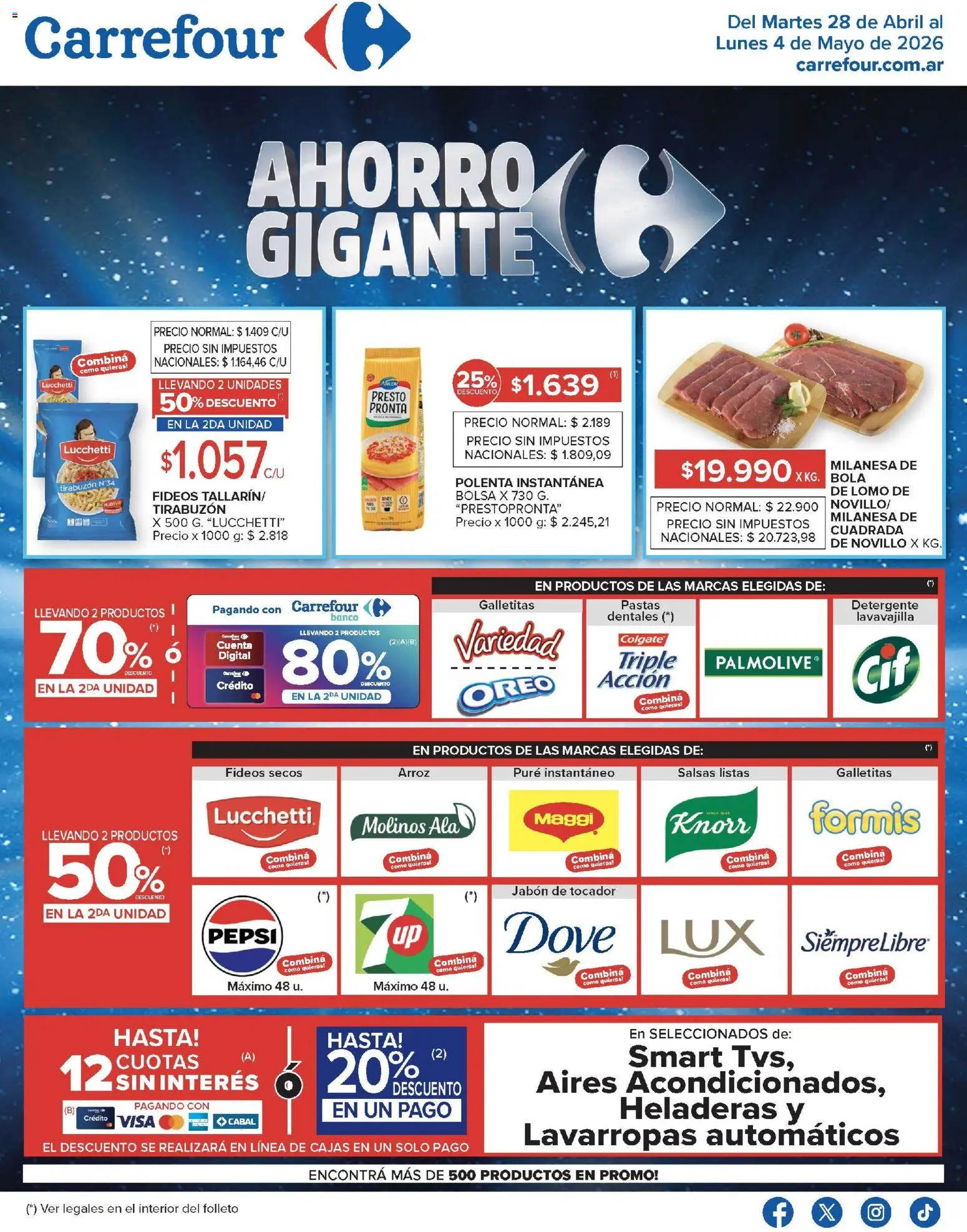 Carrefour - Carrefour Hiper │ válido desde el 28.04.2026 | Página: 1 | Productos: Bolsa, Milanesa, Jabón, Arroz