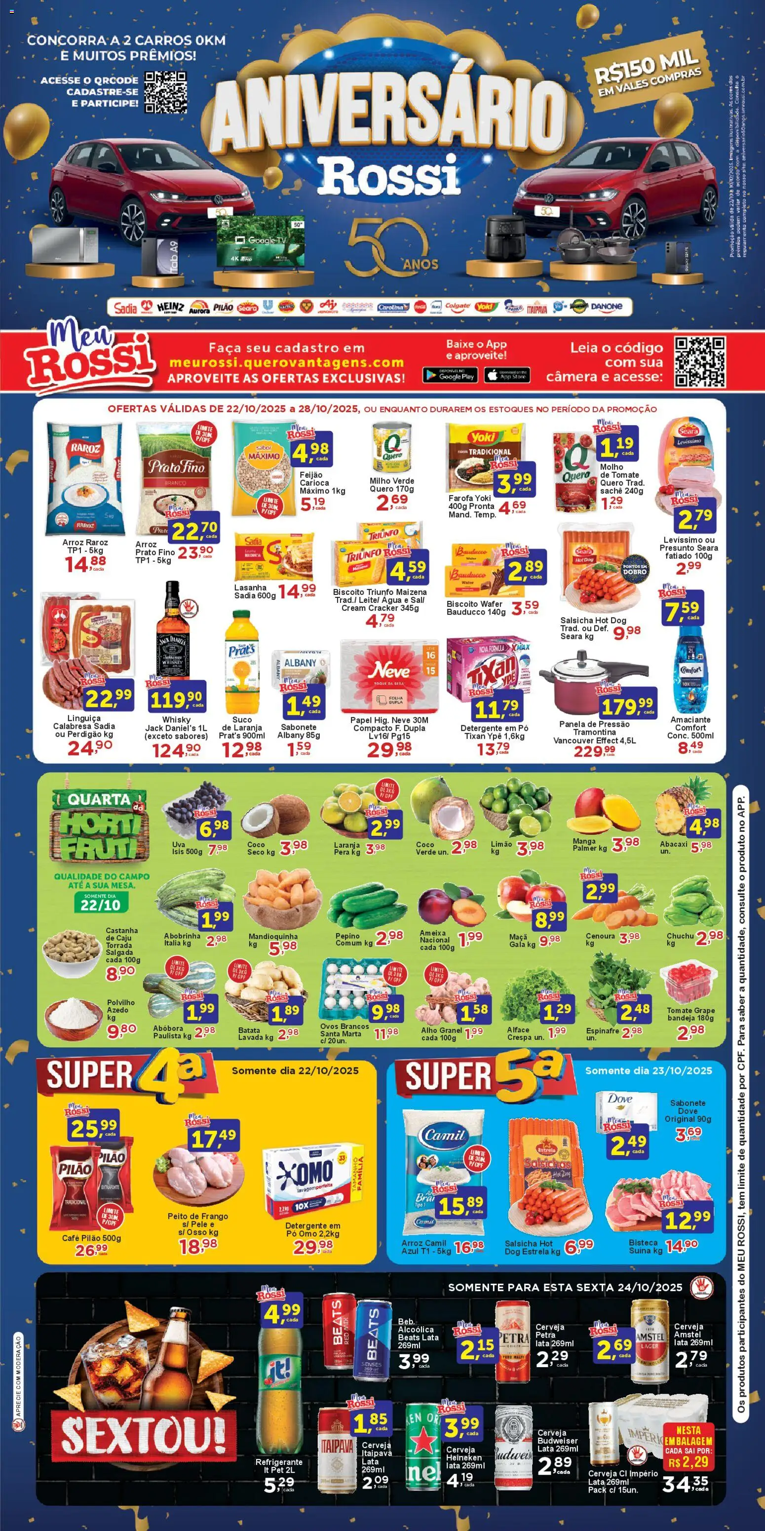 Rossi Supermercados Folheto - válido de 22.10.2025 | Página: 1 | Produtos: Chuchu, Biscoito, Whisky, Câmera