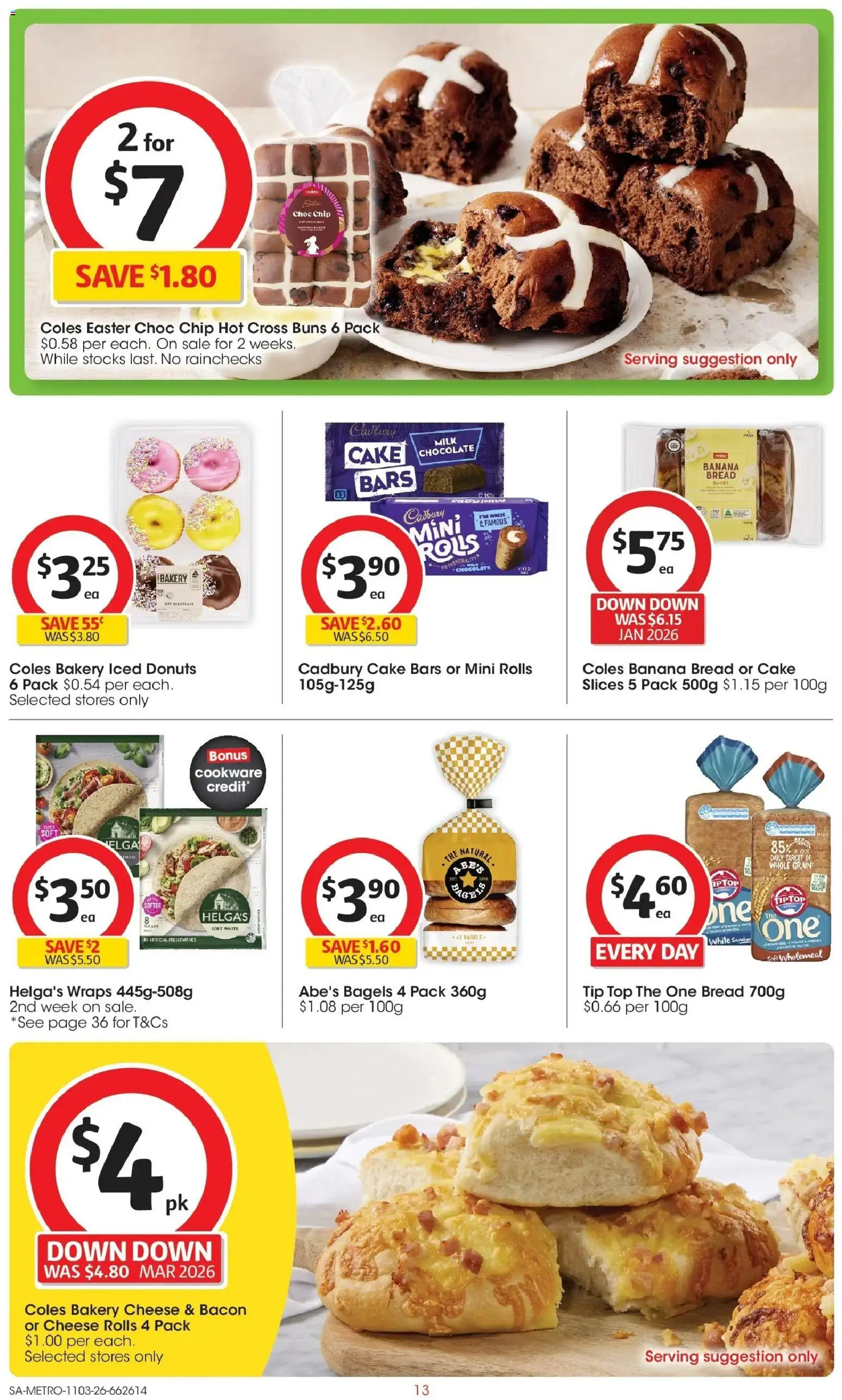 ﻿Coles catalogue valid from 11/03/2026 > Online Australia | Page: 13 | Products: Bacon, Milk, Donuts, Chocolate