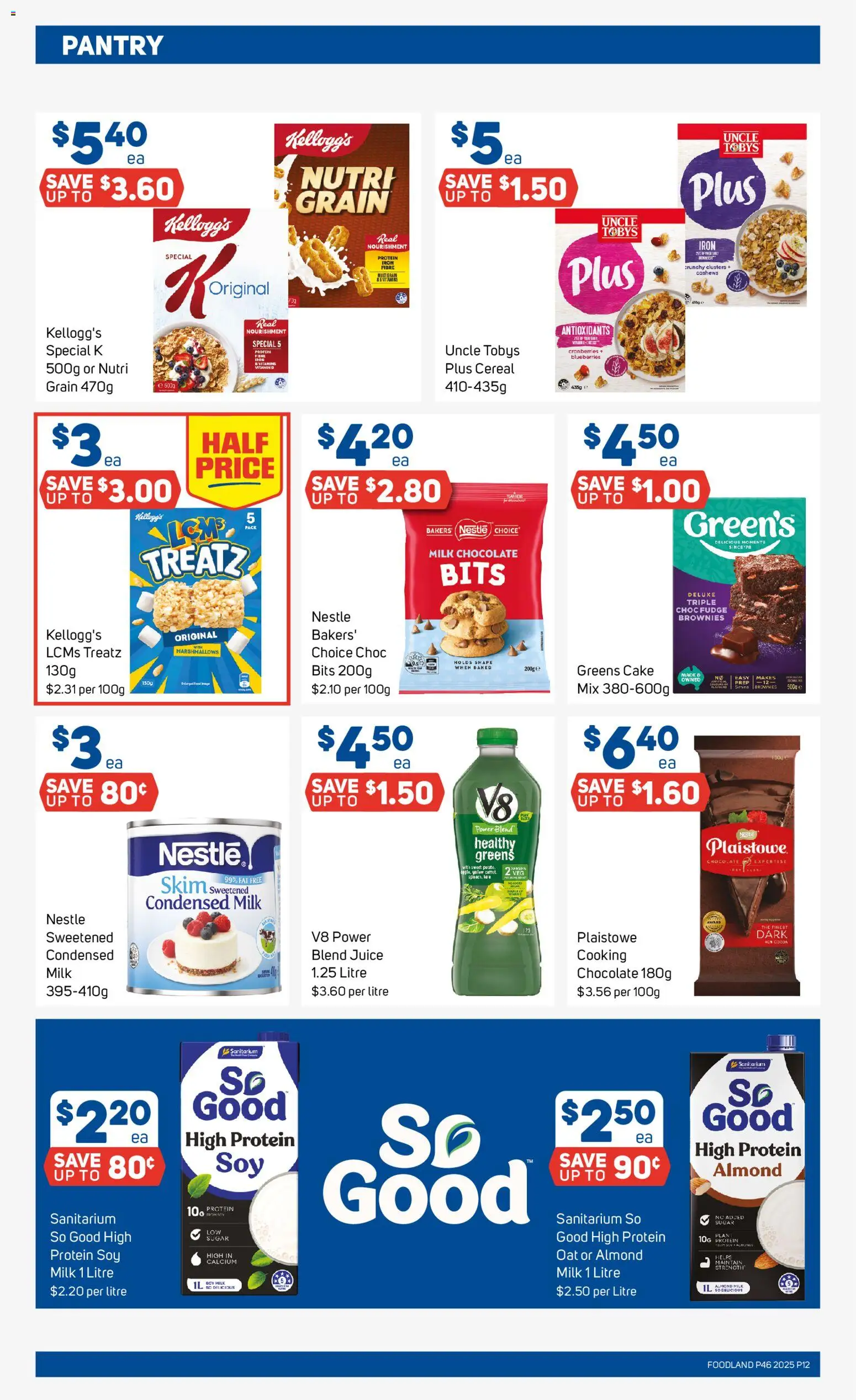 Foodland catalogue - valid from 12.11.2025 | Page: 12 | Products: Milk, Cereal, Greens, Blueberries