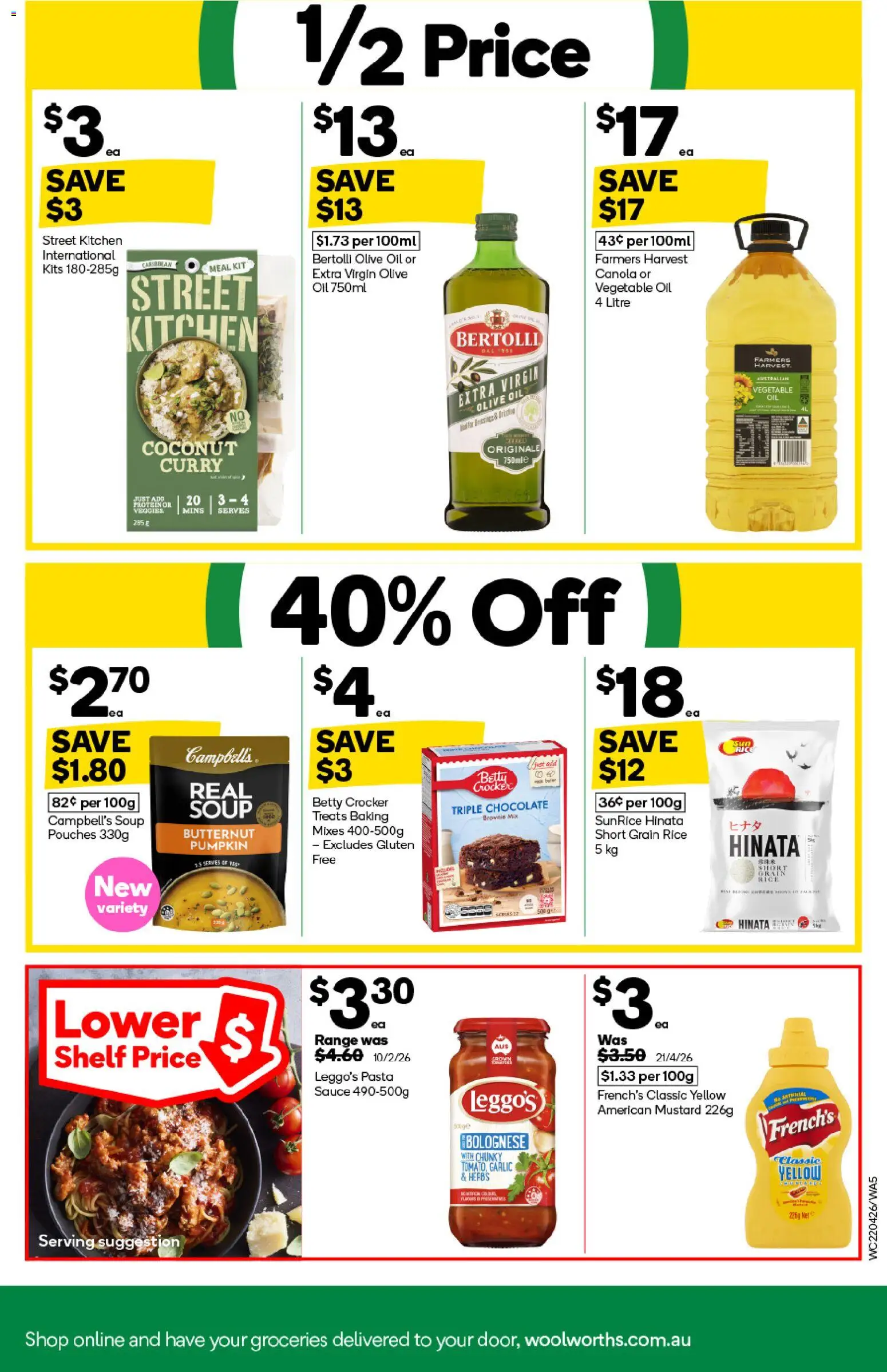 Woolworths catalogue - valid from 22.04.2026 | Page: 5 | Products: Shelf, Chocolate, Mustard, Pasta