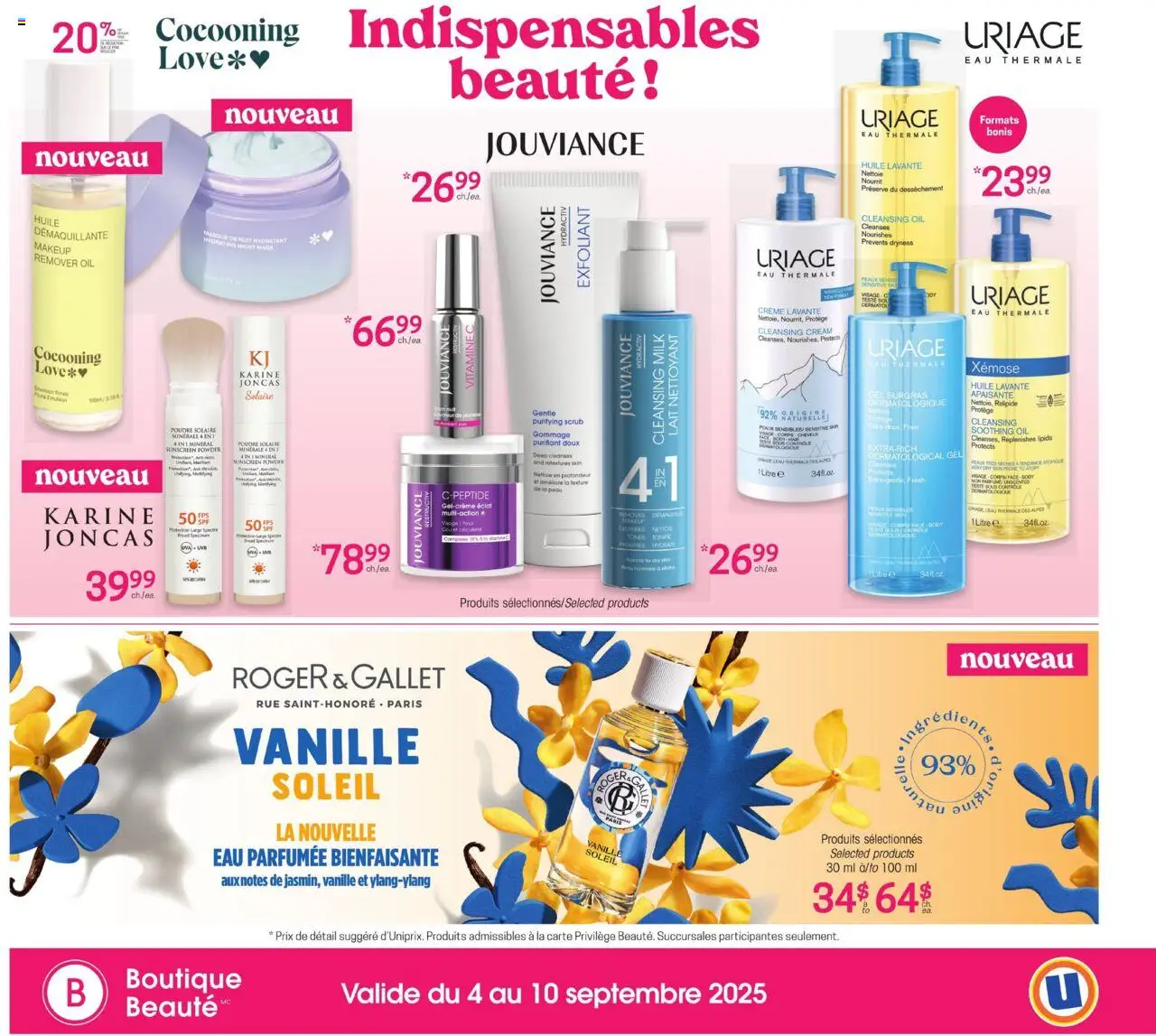 Uniprix flyer valid from 04.09.2025 | Page: 4 | Products: Cream, Powder, Mask, Milk