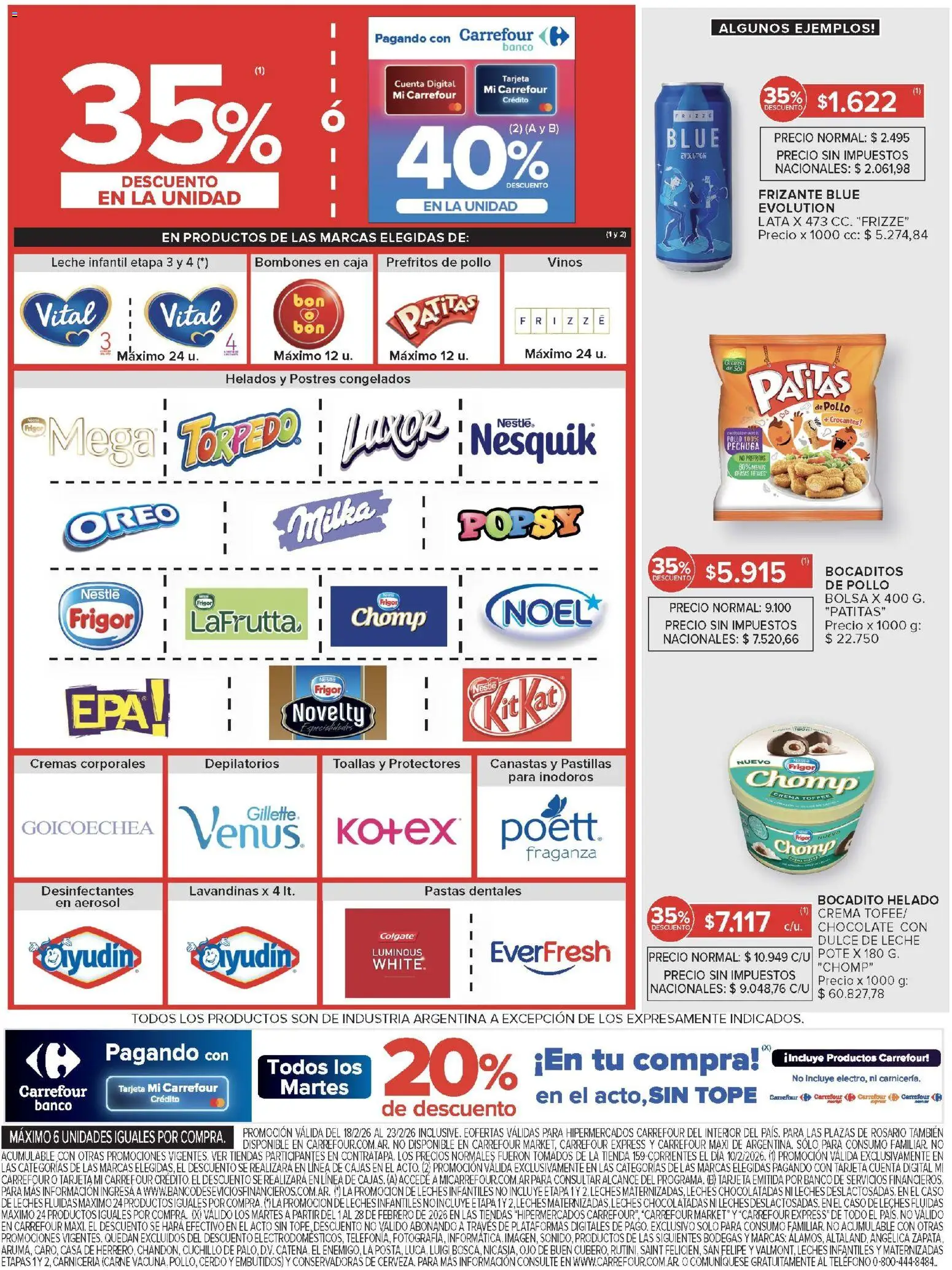 Carrefour ofertas │ válido desde el 18.02.2026 | Página: 10 | Productos: Cuchillo, Banco, Caja, Cerdo
