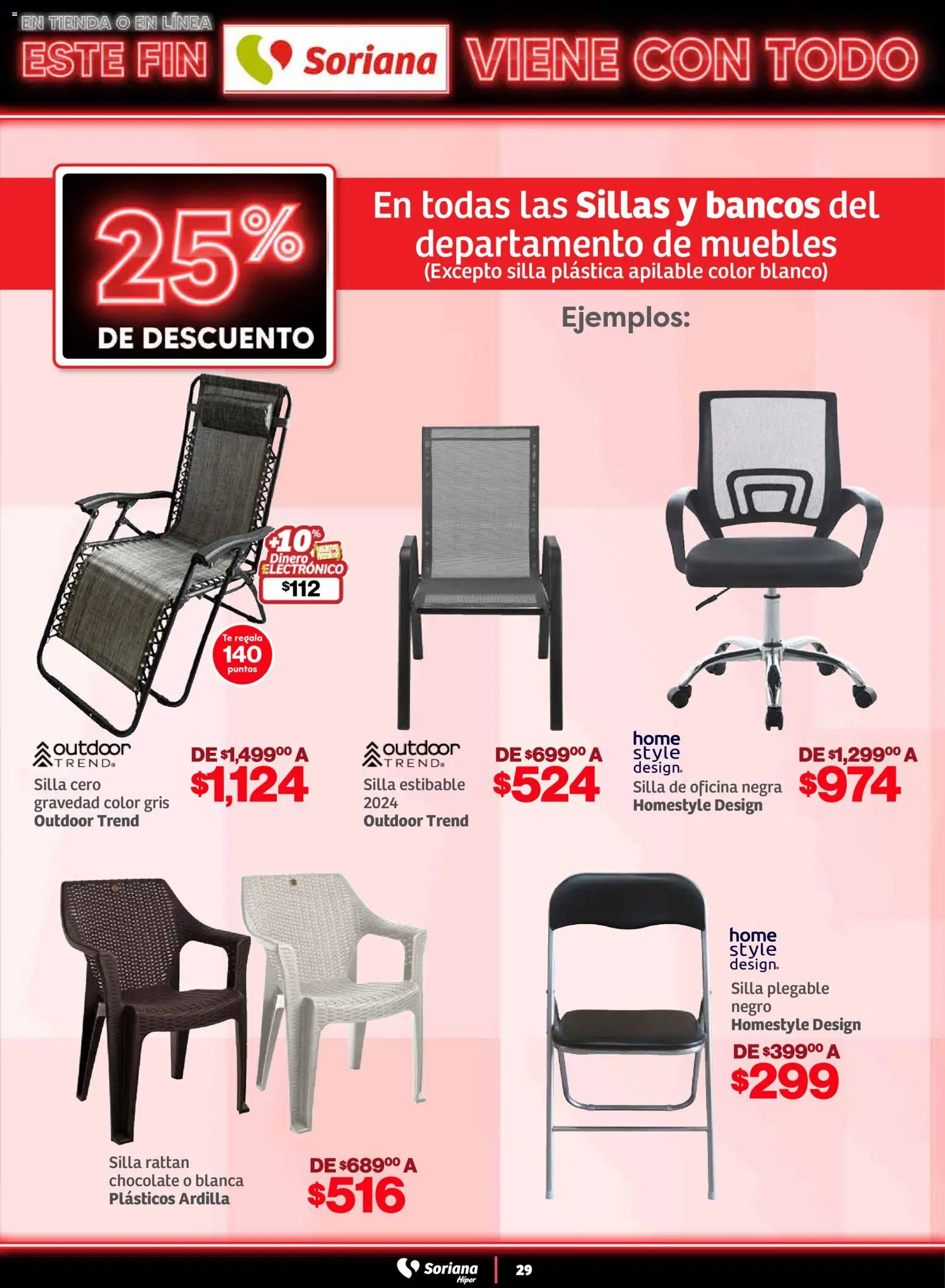 Nuevas ofertas de Soriana válidas en toda la República Mexicana desde el 05.11.2025. ¡Encuentra las mejores ofertas en Soriana - Este fin Soriana viene con todo Súper Nacional! | Página: 29 | Productos: Silla, Chocolate, Té