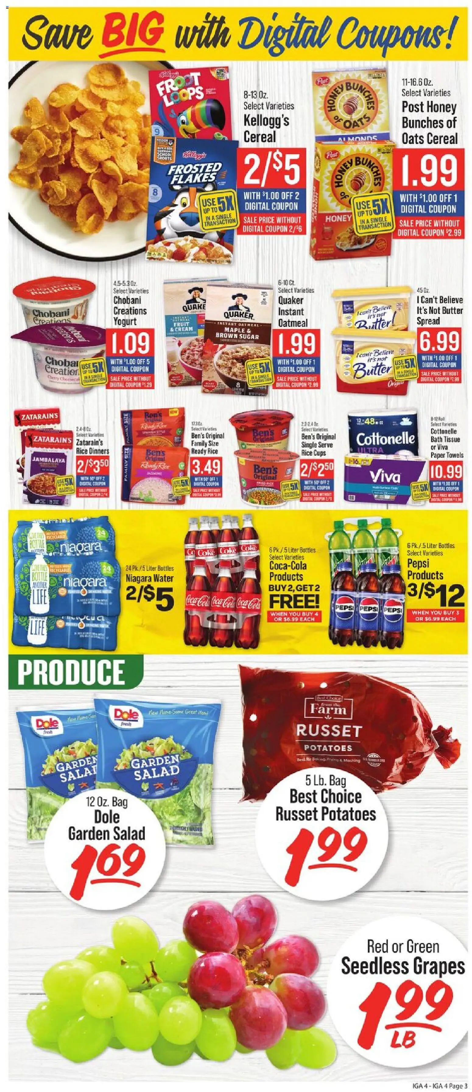 IGA Weekly Ad - valid from 18.02.2026 | Page: 4 | Products: Bath, Potatoes, Water, Bag
