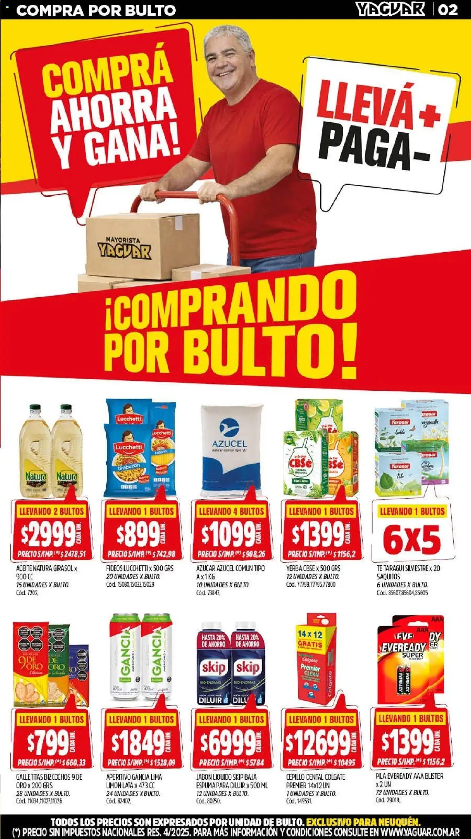 Yaguar - Oferta Semanal Neuquen │ válido desde el 20.04.2026 | Página: 2 | Productos: Galletitas, Azucar, Aceite, Té