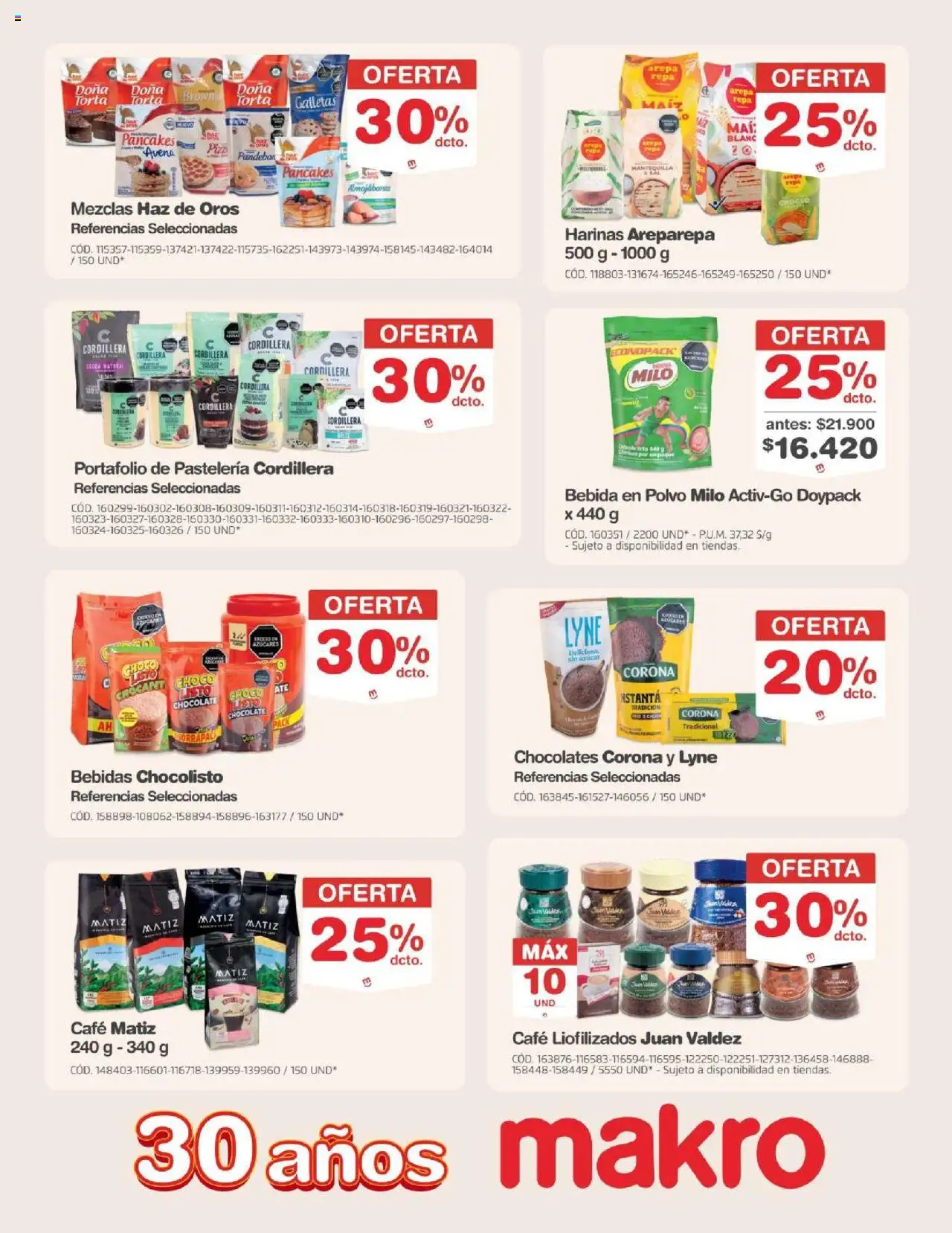 Makro revista - valida desde el 26.09.2025 | Página: 26 | Productos: Arepa, Maiz, Mantequilla, Chocolate