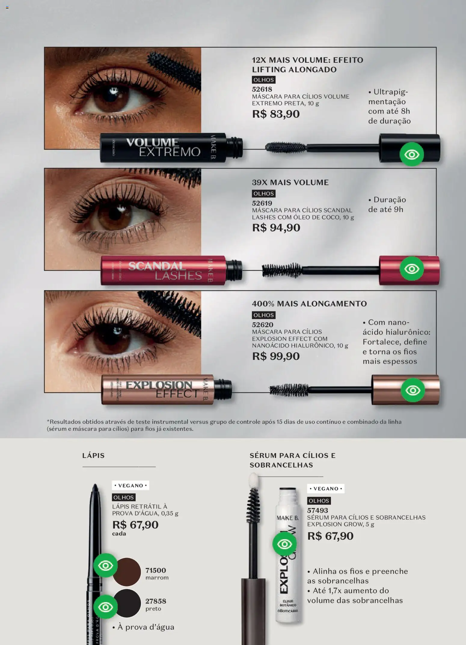 O Boticário Folheto - válido de 23.03.2026 | Página: 126 | Produtos: Máscara para cílios, Lápis, Óleo, Sérum