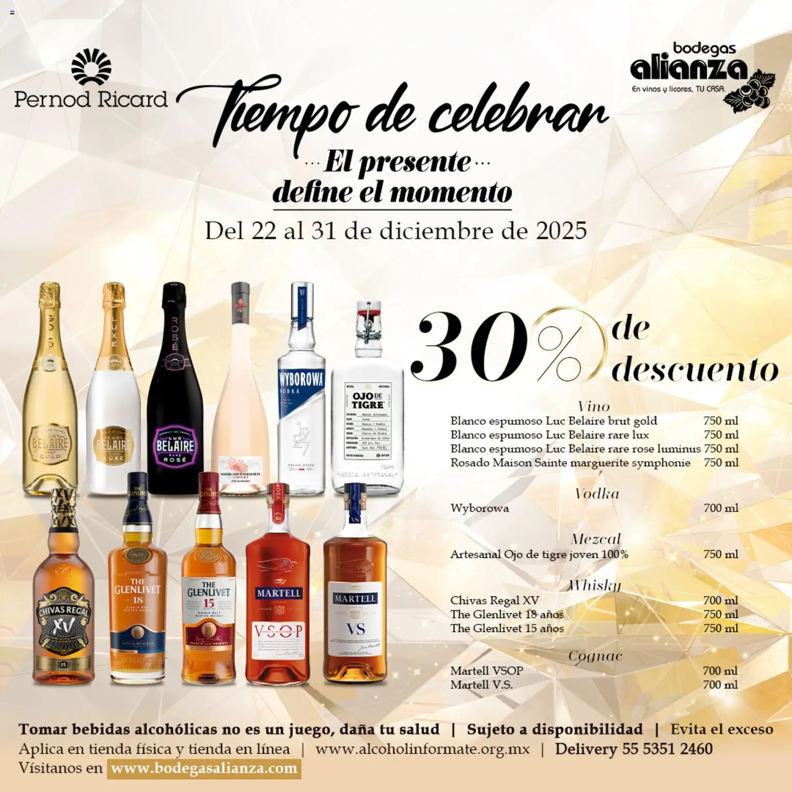 Nuevas ofertas de Bodegas Alianza válidas en toda la República Mexicana desde el 22.12.2025. ¡Encuentra las mejores ofertas en Bodegas Alianza catálogo Tiempo de celebrar! | Página: 3 | Productos: Vino, Vodka, Whisky