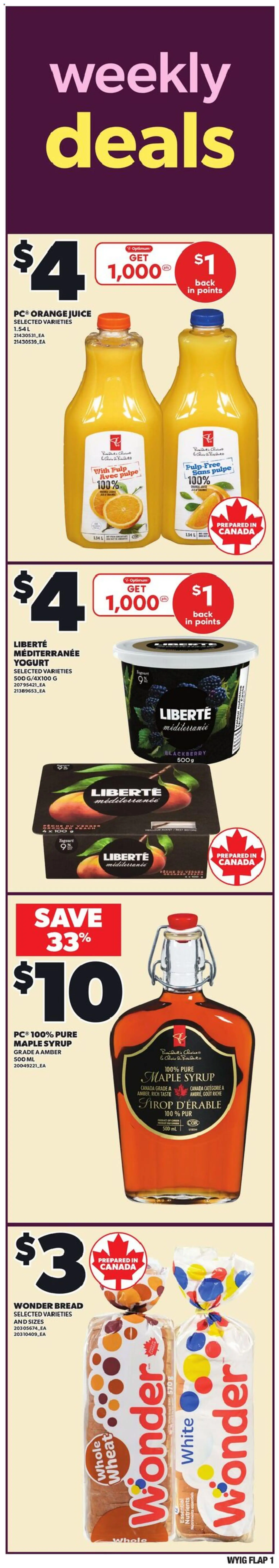 Independent Grocer flyer valid from 15.01.2026 | Page: 1 | Products: Yogurt, Bread, Juice