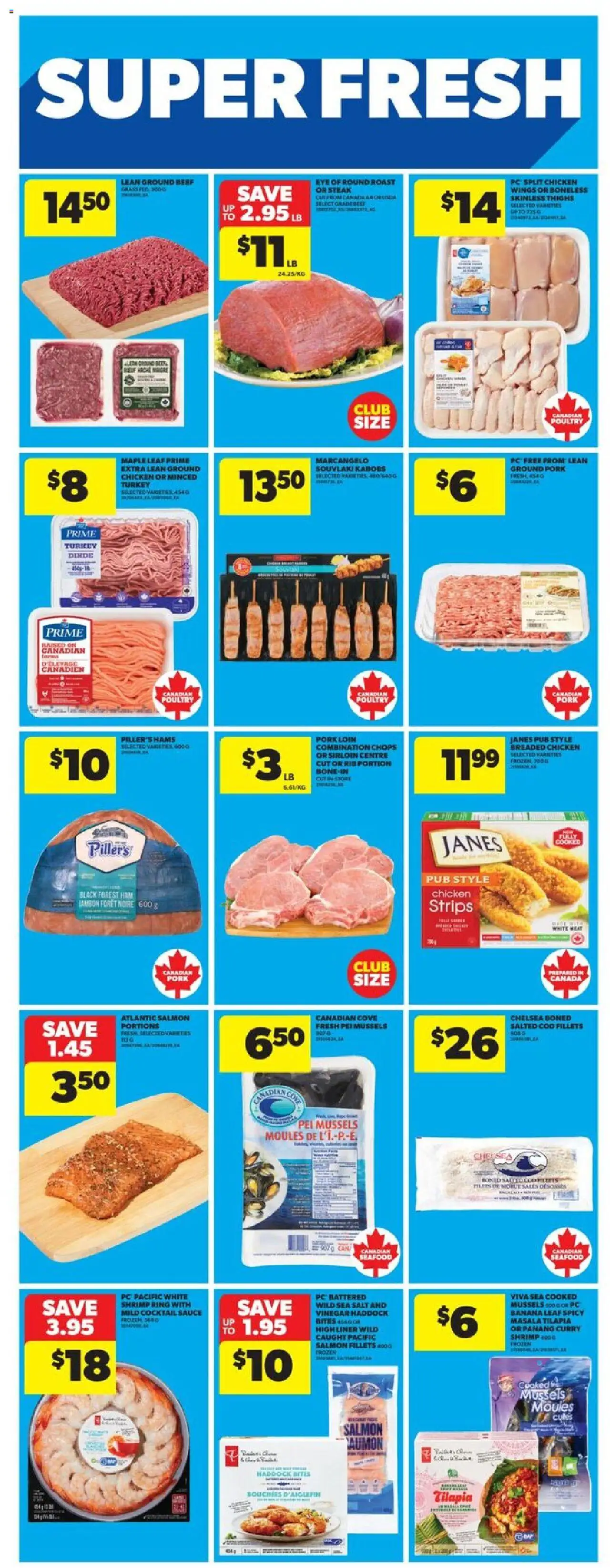 Real Canadian Superstore flyer valid from 18.09.2025 | Page: 20 | Products: PC, Ham, Chicken, Pork