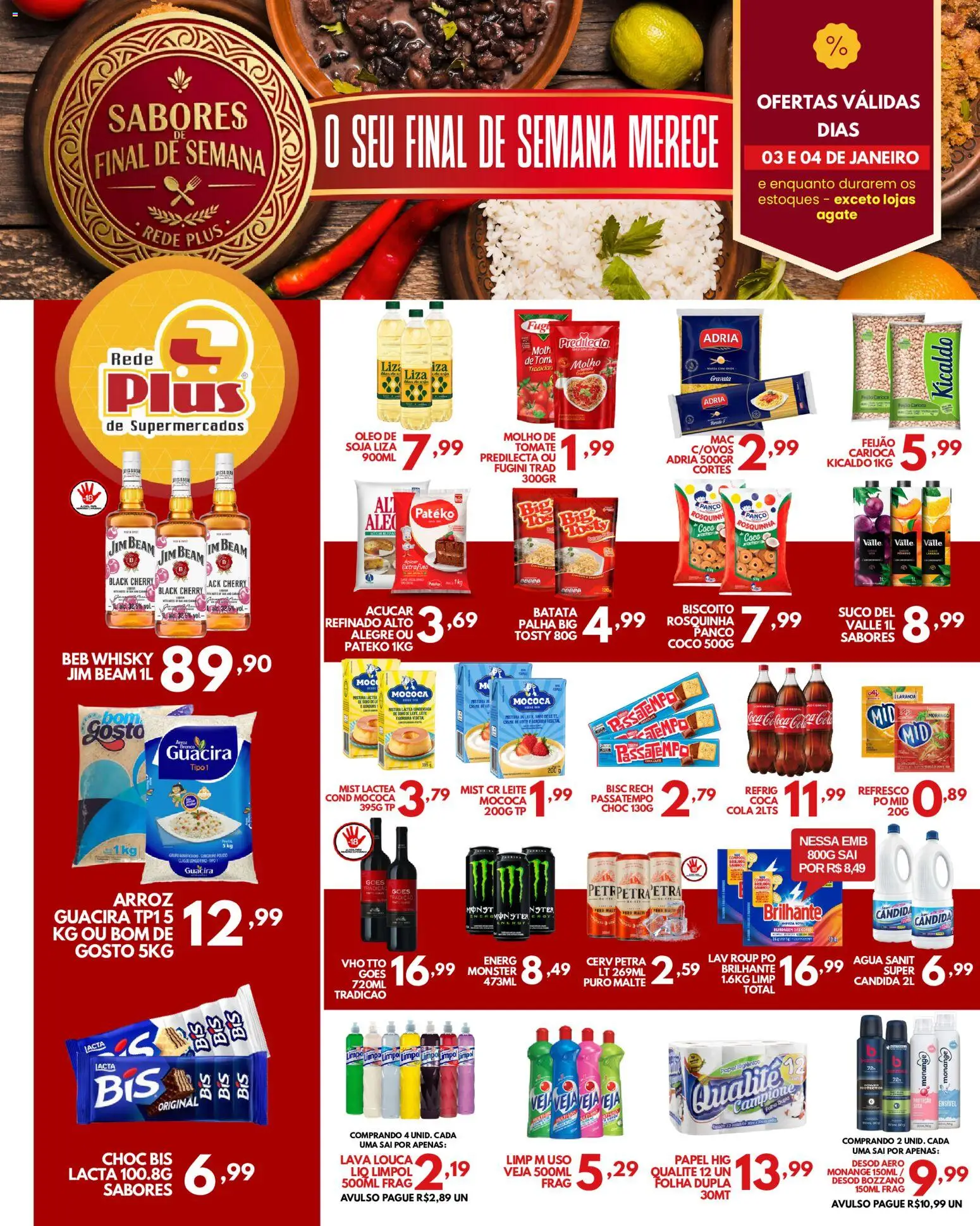 Rede Plus Supermercados Folheto - válido de 02.01.2026 | Página: 3 | Produtos: Cará, Pó, Cola, Suco