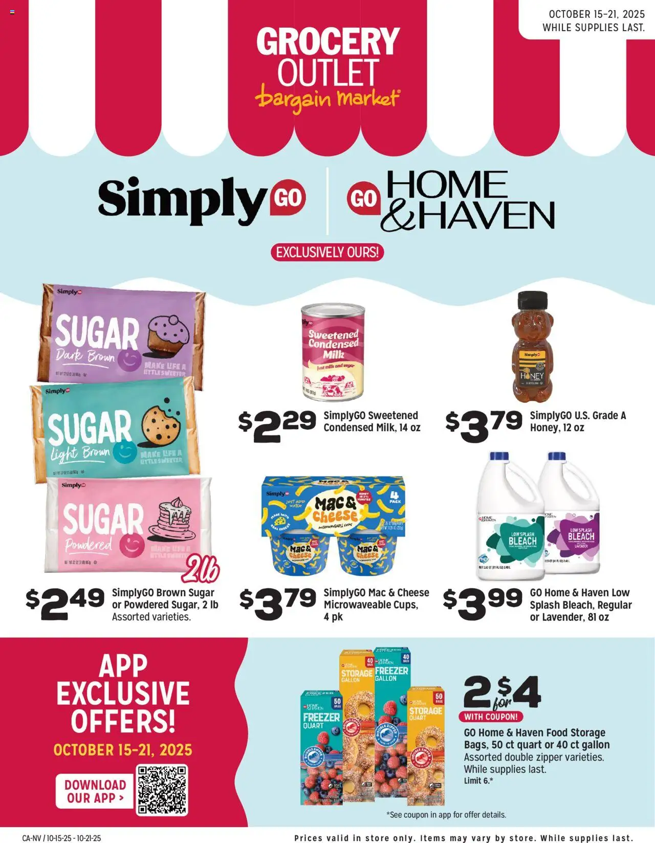 Grocery Outlet Weekly - Ops Standalone - valid from 15.10.2025 | Page: 1 | Products: Milk, Cheese, Sugar, Freezer
