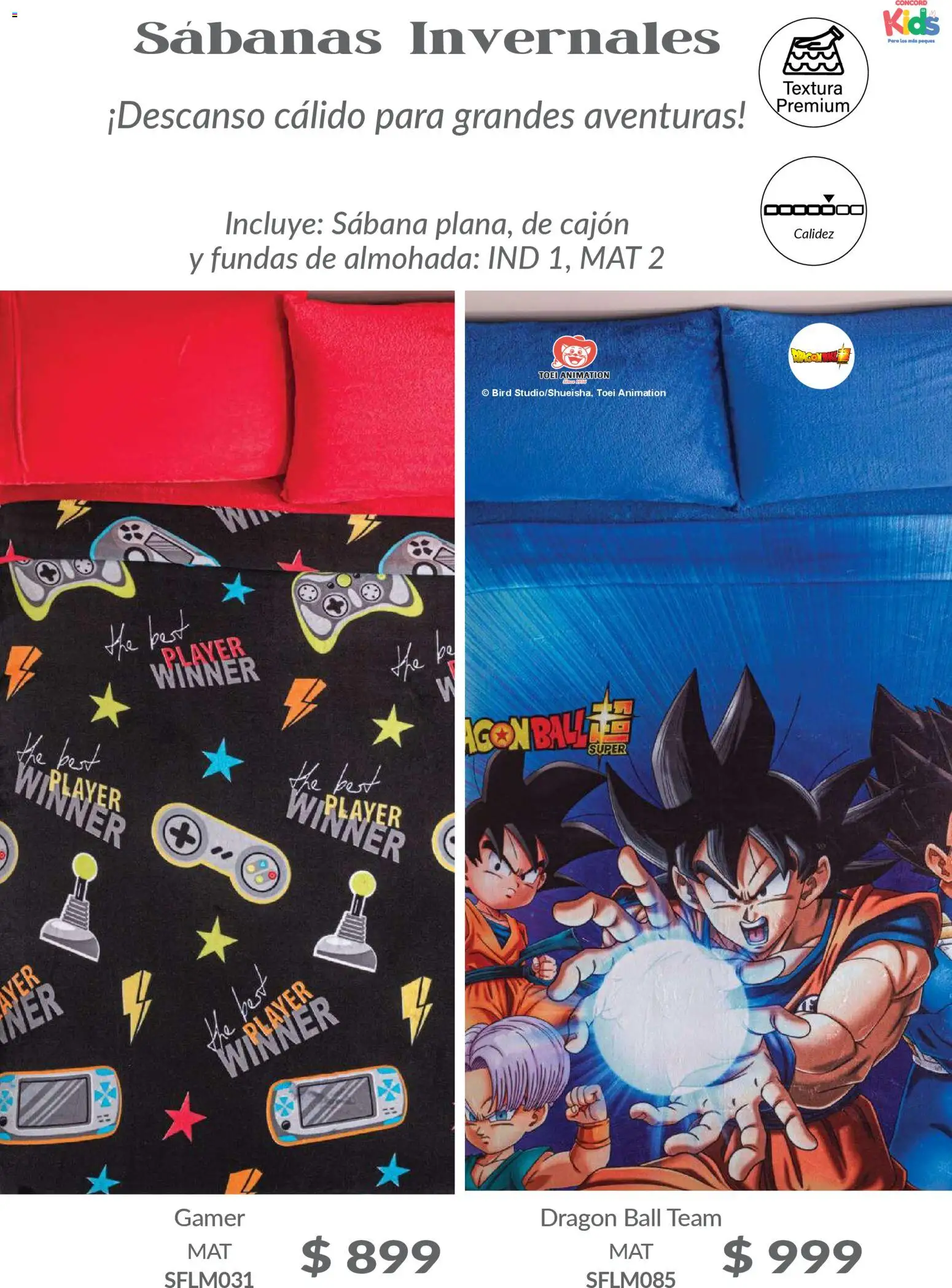 Nuevas ofertas de Colchas Concord válidas en toda la República Mexicana desde el 01.02.2026. ¡Encuentra las mejores ofertas en Colchas Concord catálogo Kids! | Página: 44 | Productos: Almohada, Sabanas