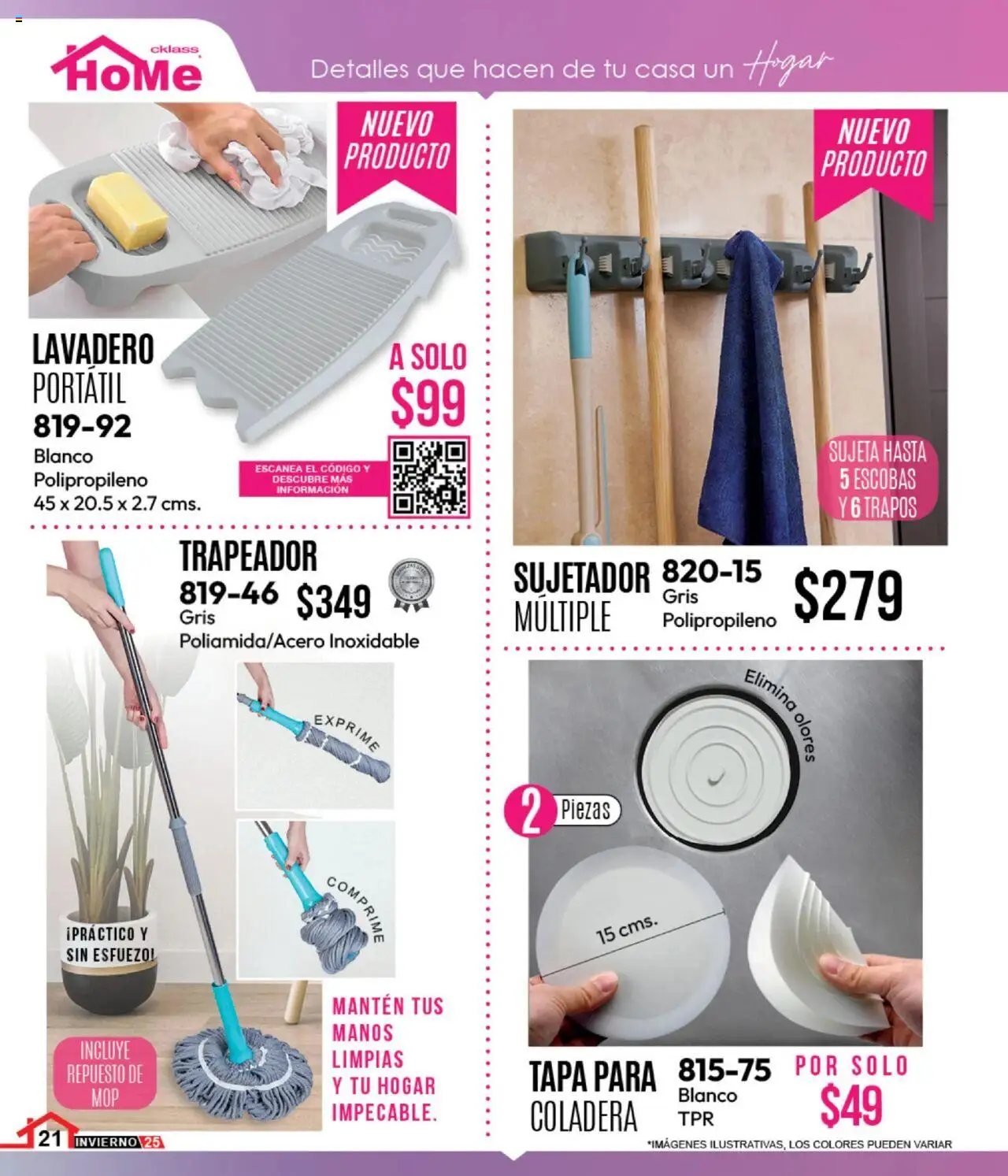 Nuevas ofertas de Cklass válidas en toda la República Mexicana desde el 15.09.2025. ¡Encuentra las mejores ofertas en Cklass - Catálogo Home Invierno ! | Página: 42 | Productos: Lavadero, Trapeador