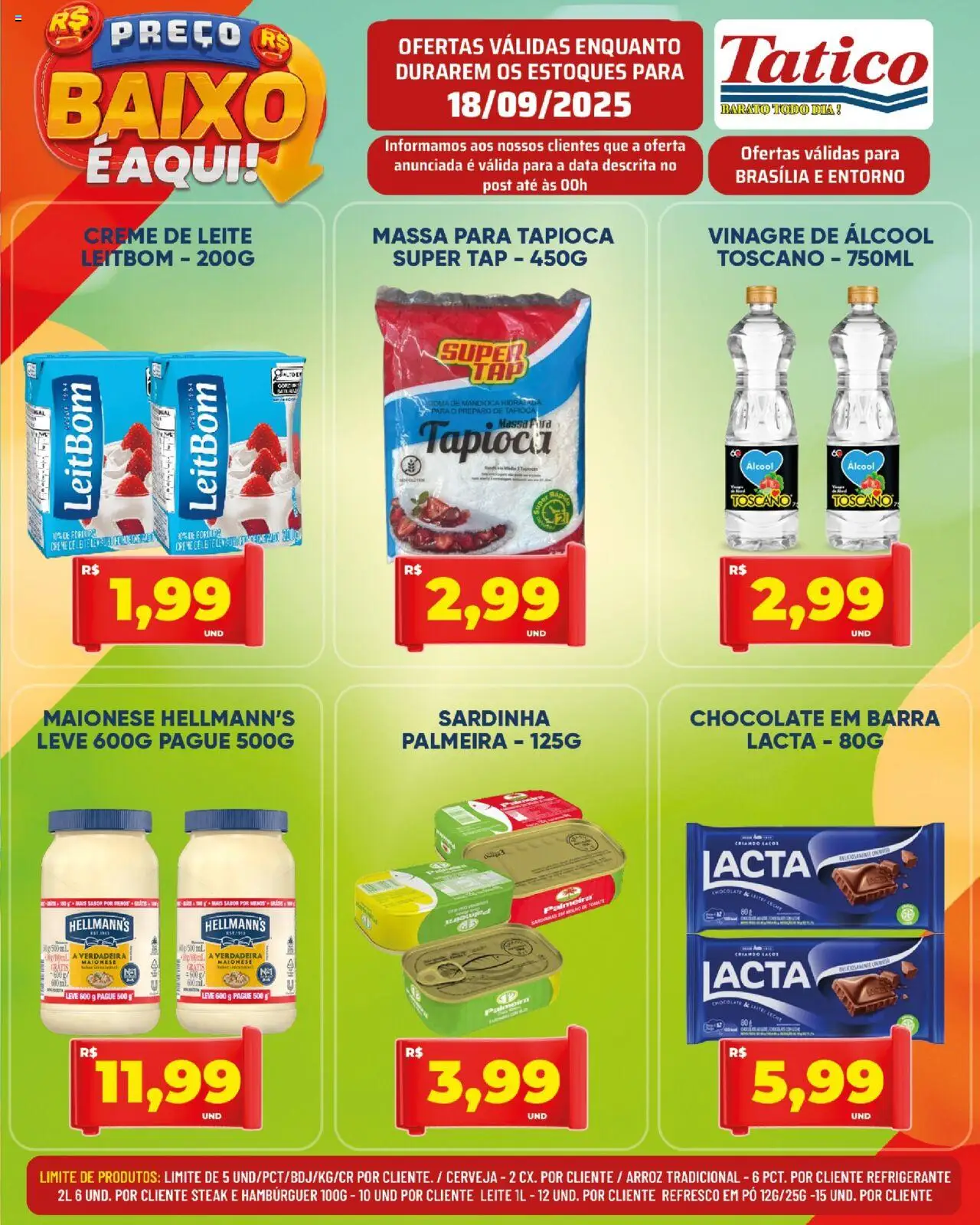 Tatico Folheto - válido de 18.09.2025 | Página: 11 | Produtos: Mandioca, Tapioca, Arroz, Sardinha