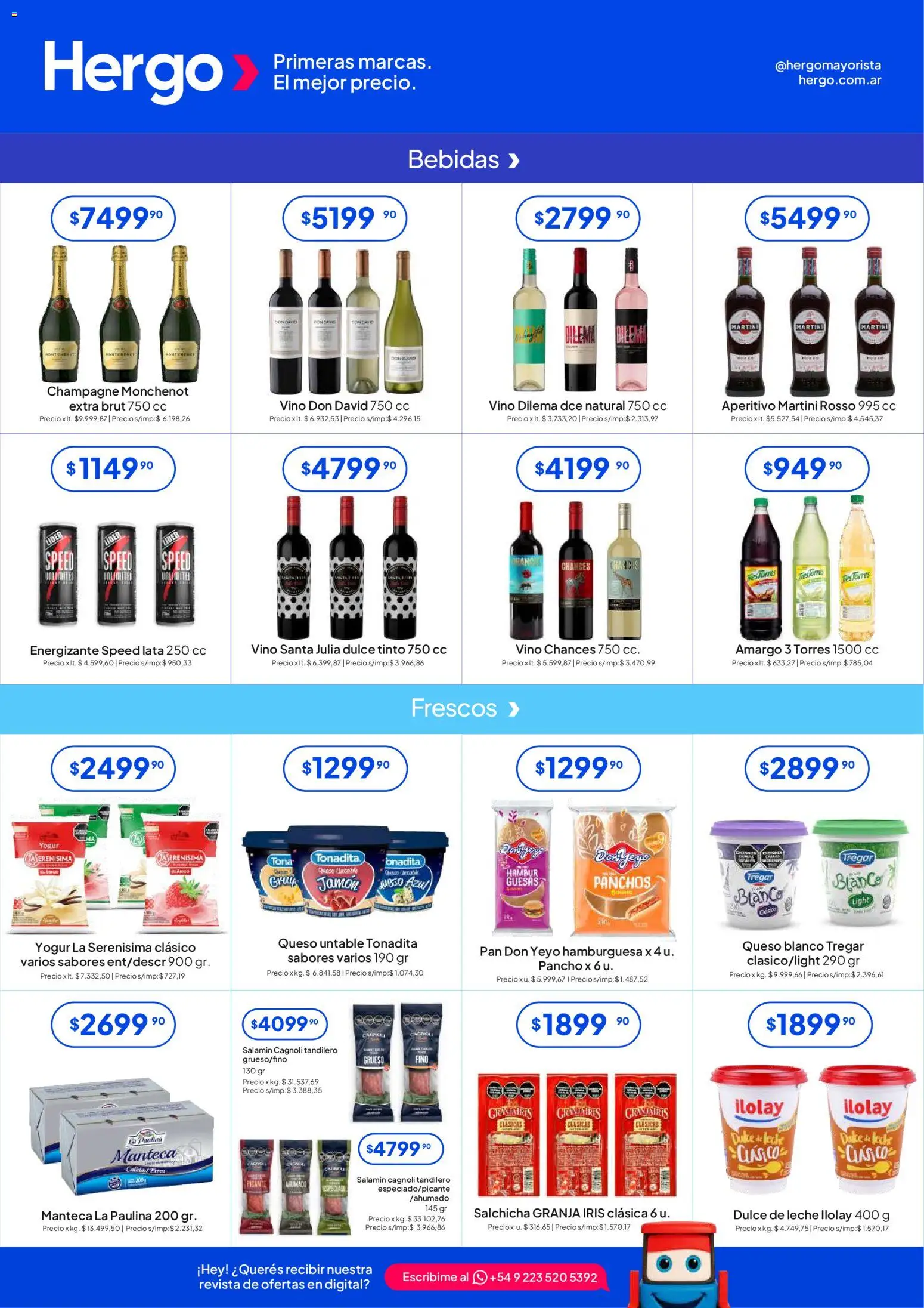 Hergo catálogo │ válido desde el 24.12.2025 | Página: 3 | Productos: Salchicha, Leche, Queso, Vino