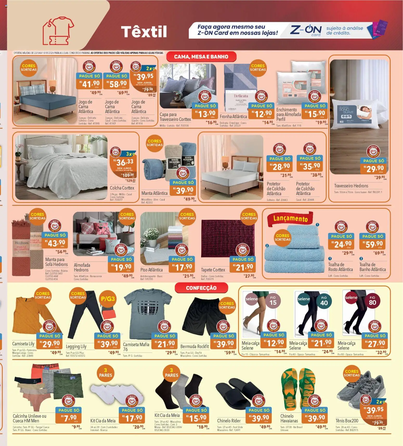 Supermercados Condor Folheto - válido de 22.04.2026 | Página: 25 | Produtos: Cama, Sofá, Faca, Tênis