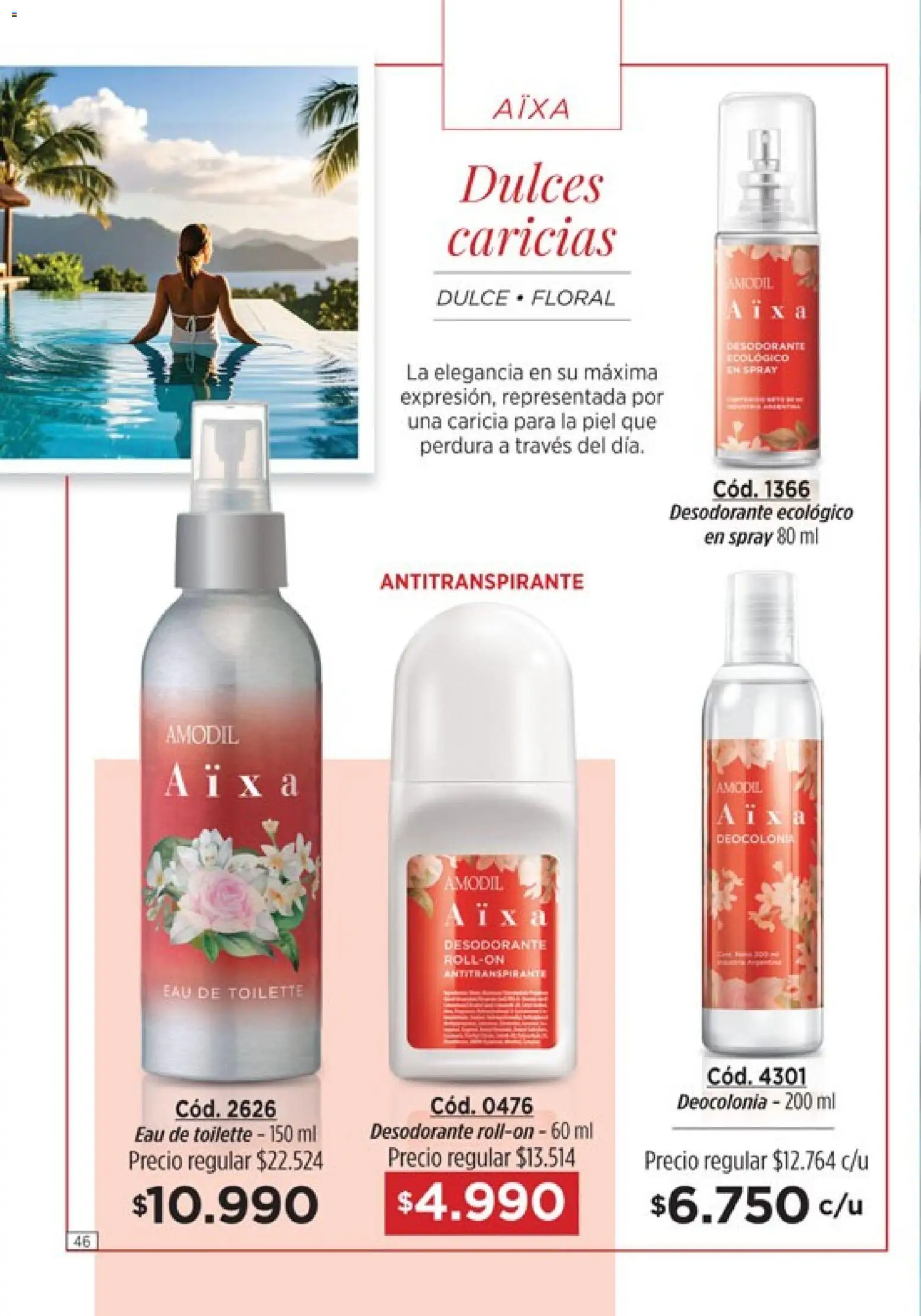 Catálogo Amodil Campaña 1/2026 │ válido desde el 01.01.2026 | Página: 46 | Productos: Eau de toilette, Desodorante, Antitranspirante