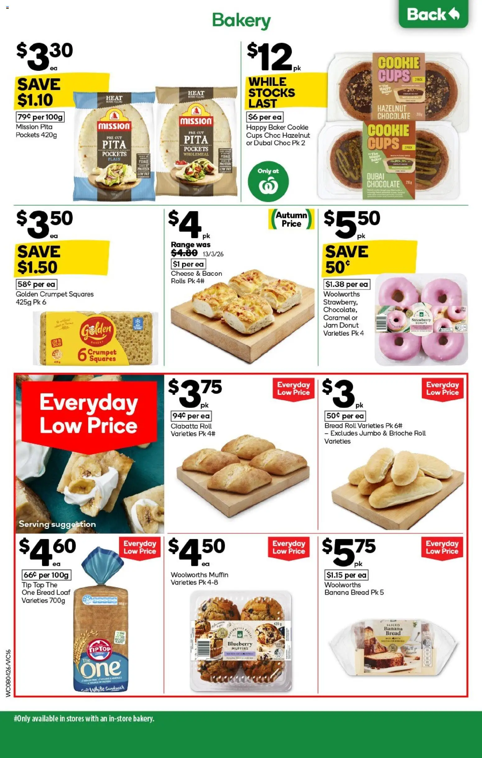 Woolworths catalogue - valid from 08.04.2026 | Page: 16 | Products: Cups, Bacon, Chocolate, Bakery