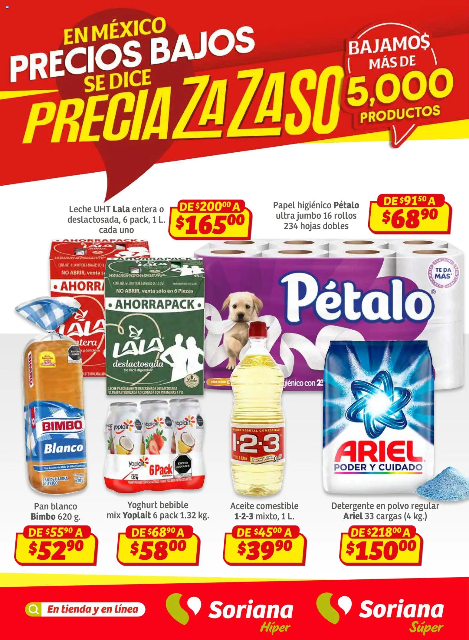 Nuevas ofertas de Soriana válidas en toda la República Mexicana desde el 15.01.2026. ¡Encuentra las mejores ofertas en Soriana - Preciazazaso Súper: Valle de México! | Página: 1 | Productos: Harina, Aceite, Pan, Té