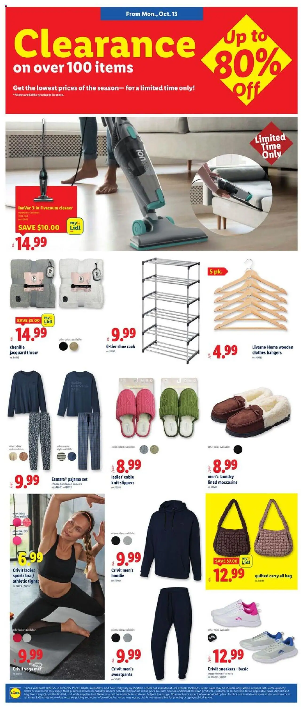 Lidl Weekly Ad - valid from 08.10.2025 | Page: 4 | Products: Vacuum, Hoodie, Slippers, Bag