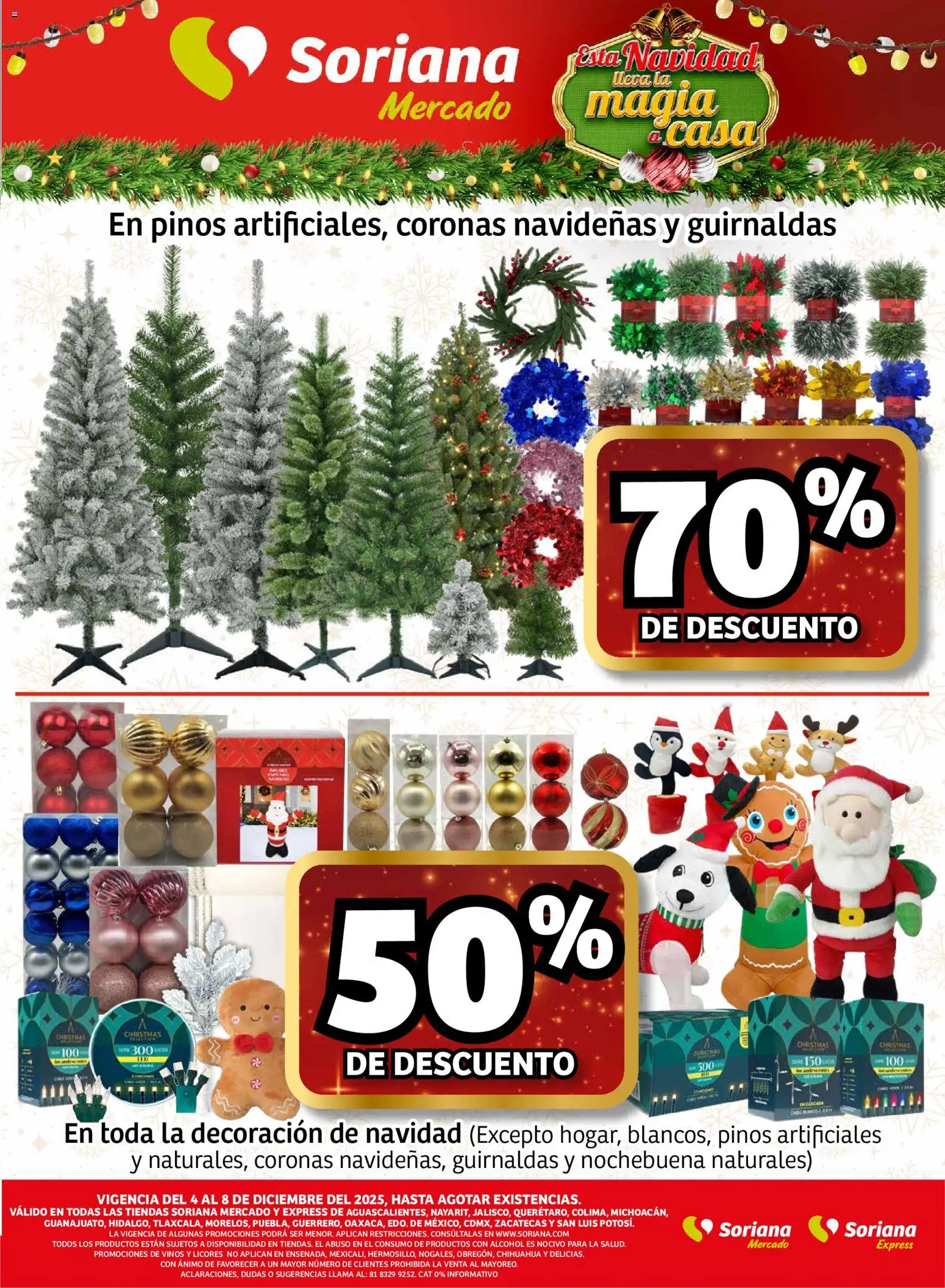 Nuevas ofertas de Soriana válidas en toda la República Mexicana desde el 04.12.2025. ¡Encuentra las mejores ofertas en Soriana - Fin de Semana Mercado: Ags, Nay, Jal, Qro, Col, Mich, Gto, Hgo, Tlax, Mor, Pue, Gro, Oax, Edo. de Mex, CDMX, Zac y SLP! | Página: 9