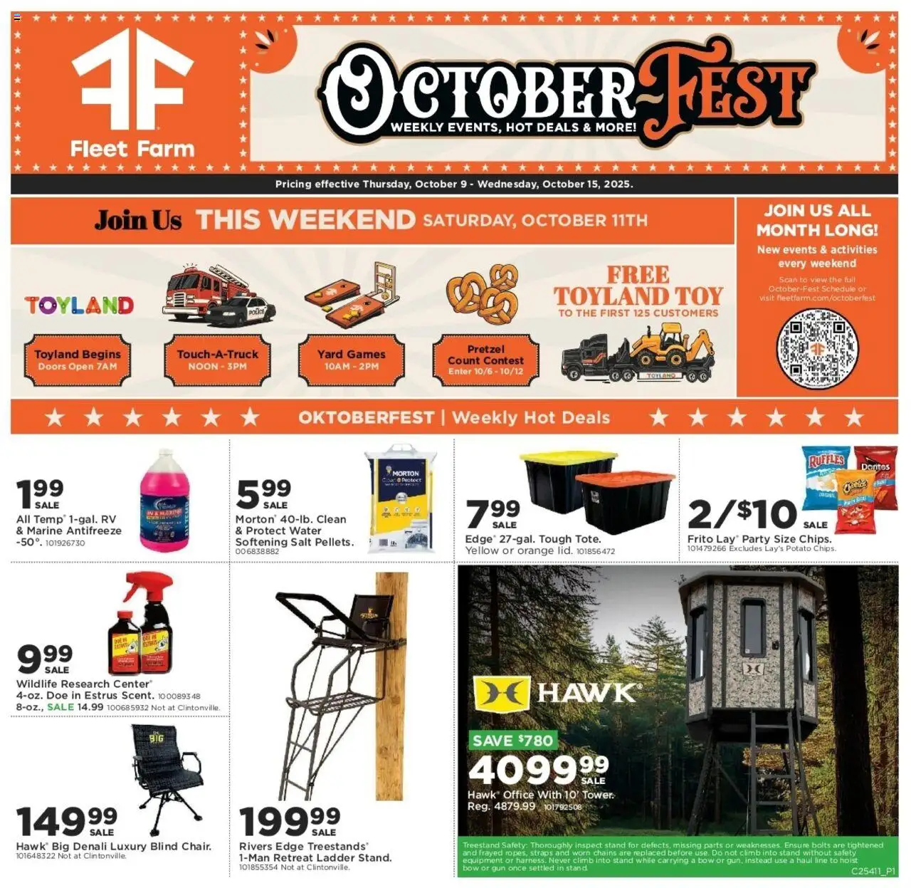 Mills Fleet Farm Weekly Ad - valid from 09.10.2025 | Page: 1 | Products: Ladder, Bolts, Bow, Gun
